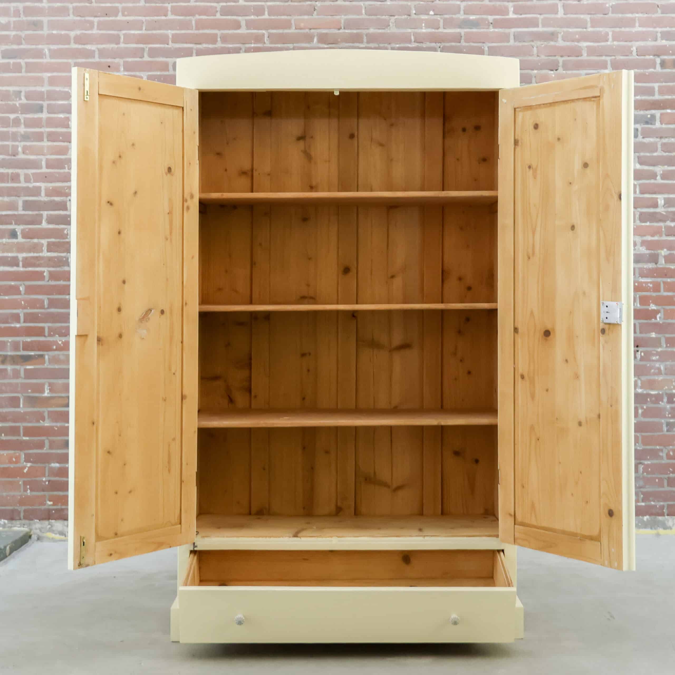 Brocante crème linnenkast - Afbeelding 2