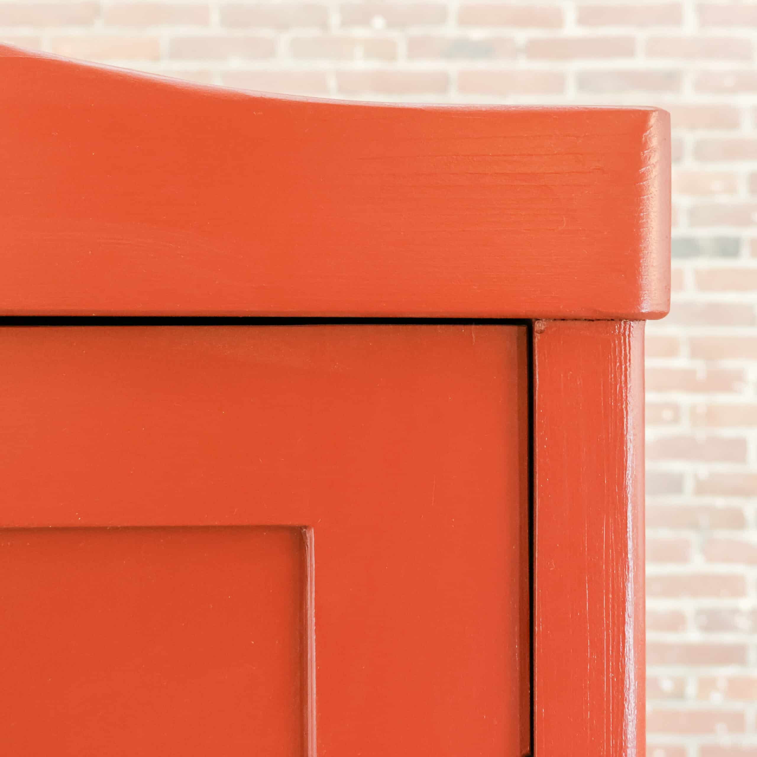 Brocante rode linnenkast – Bild 4