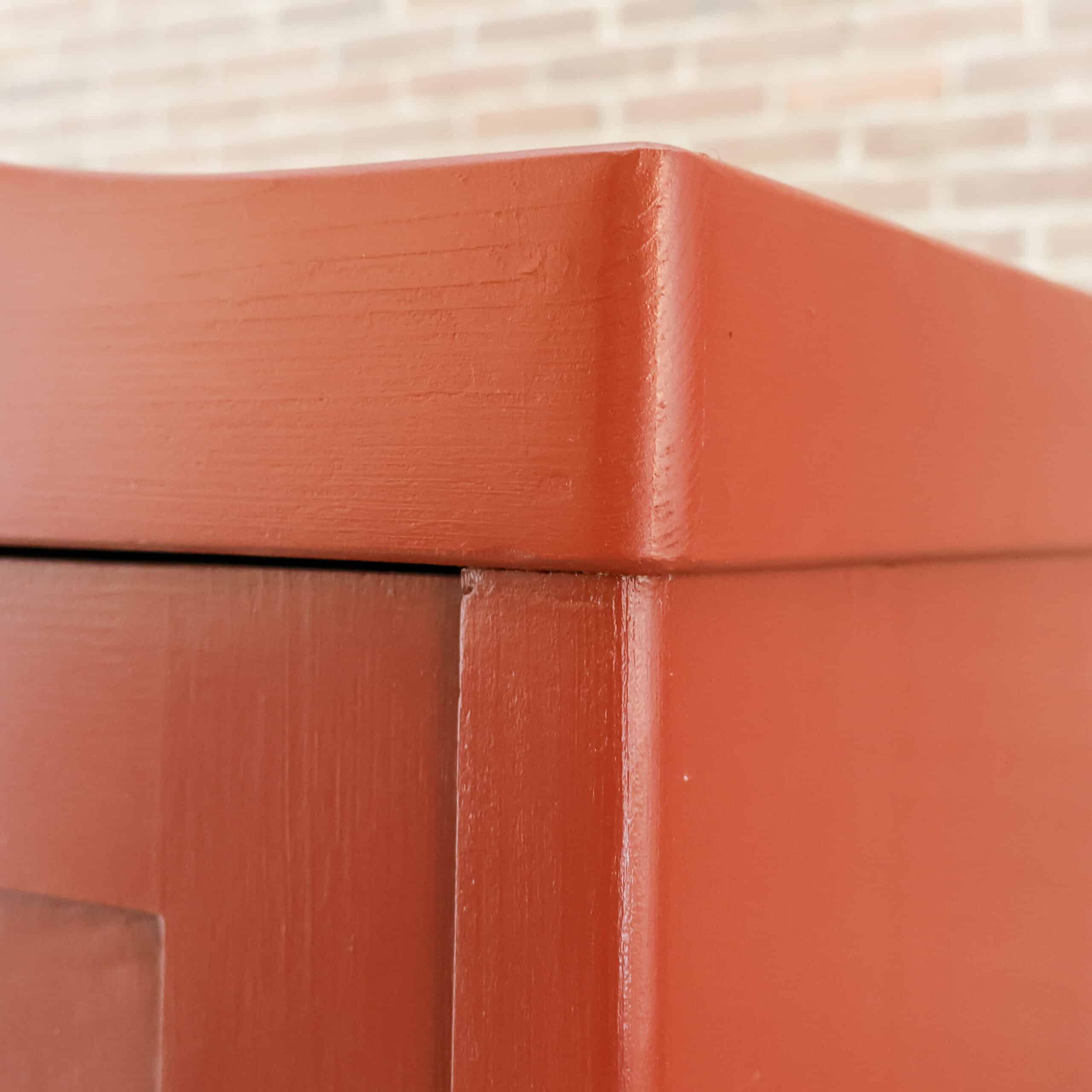 Brocante rode linnenkast – Bild 5