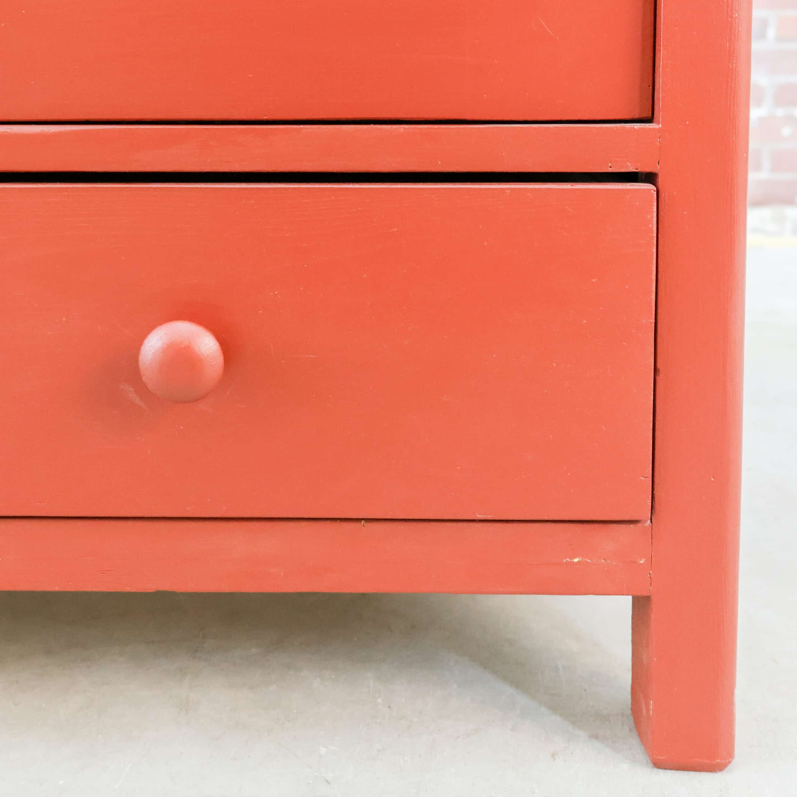 Brocante rode linnenkast – Bild 7