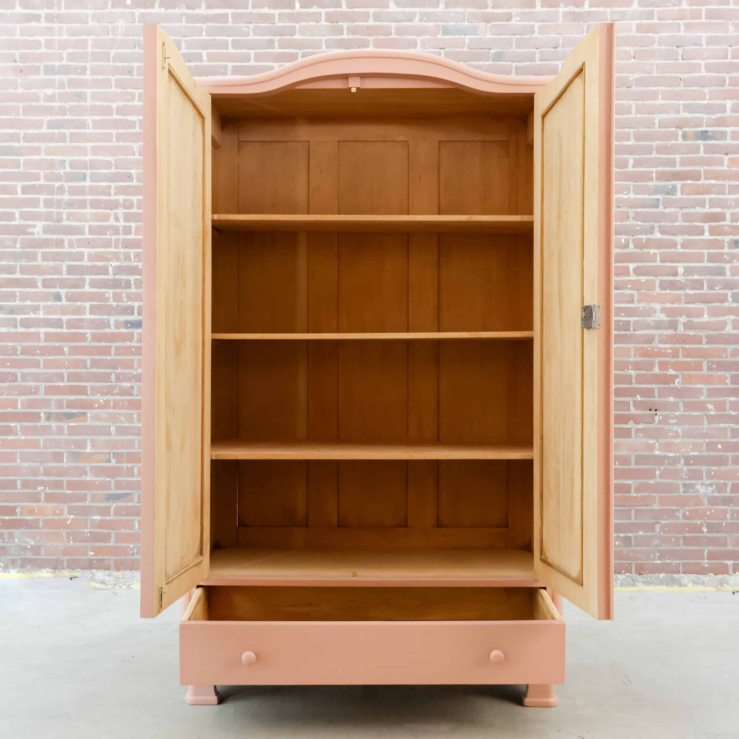 Brocante roze spiegelkast - Afbeelding 2