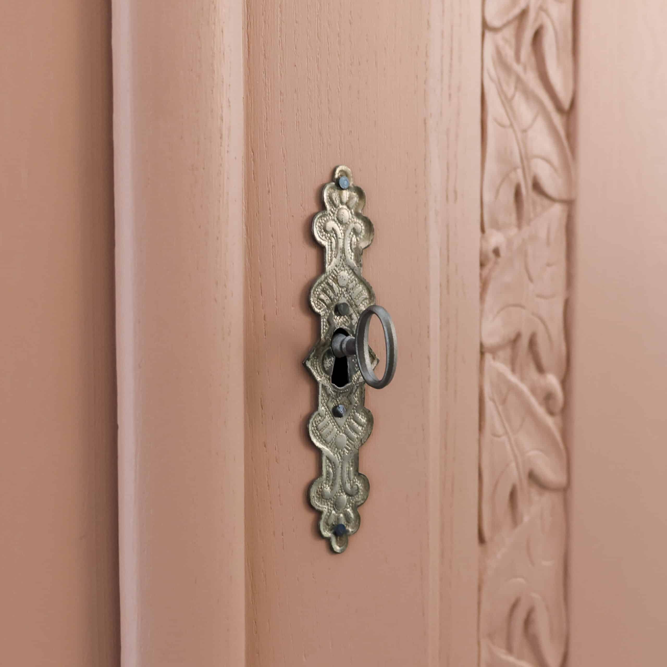 Brocante roze spiegelkast - Afbeelding 6