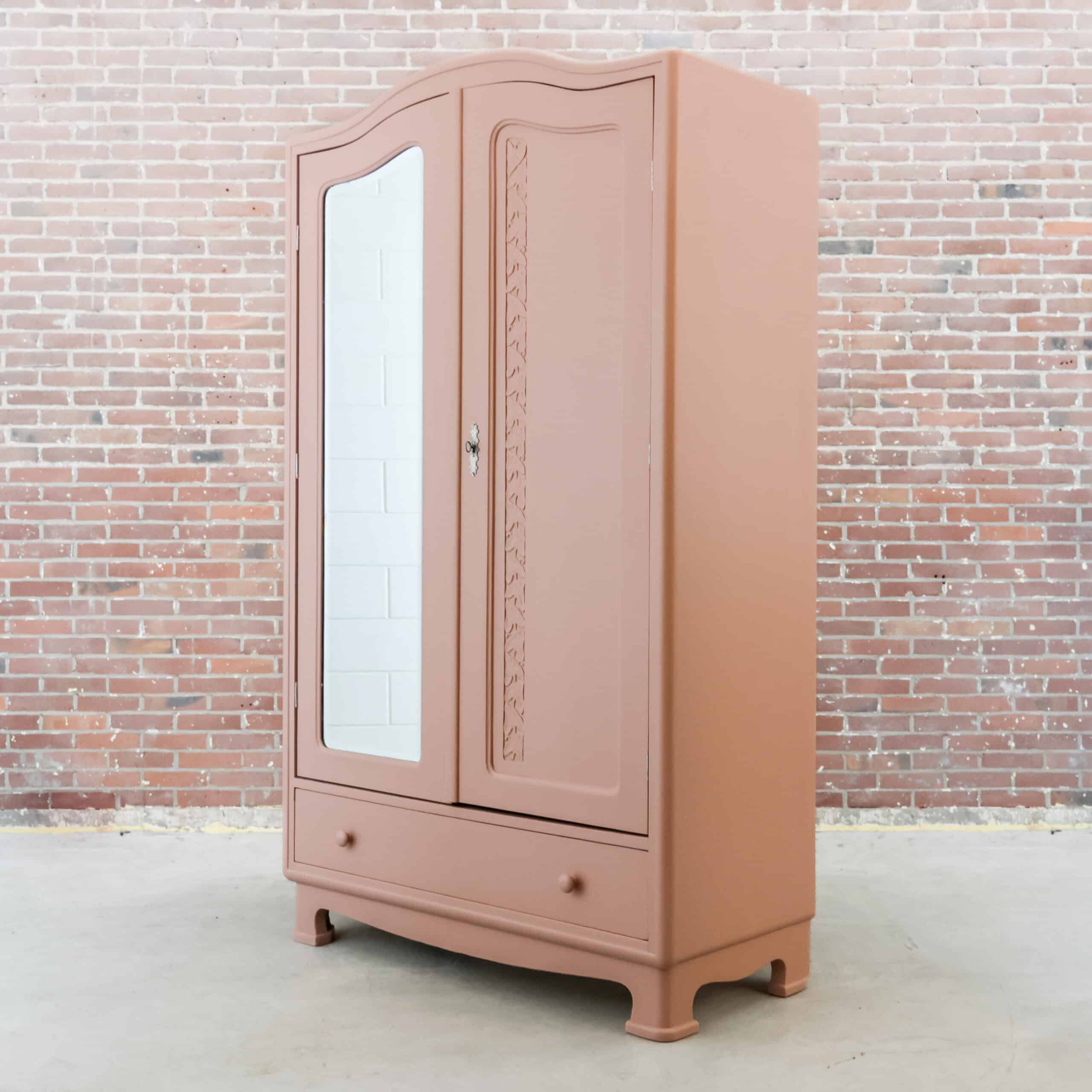Brocante roze spiegelkast - Afbeelding 8