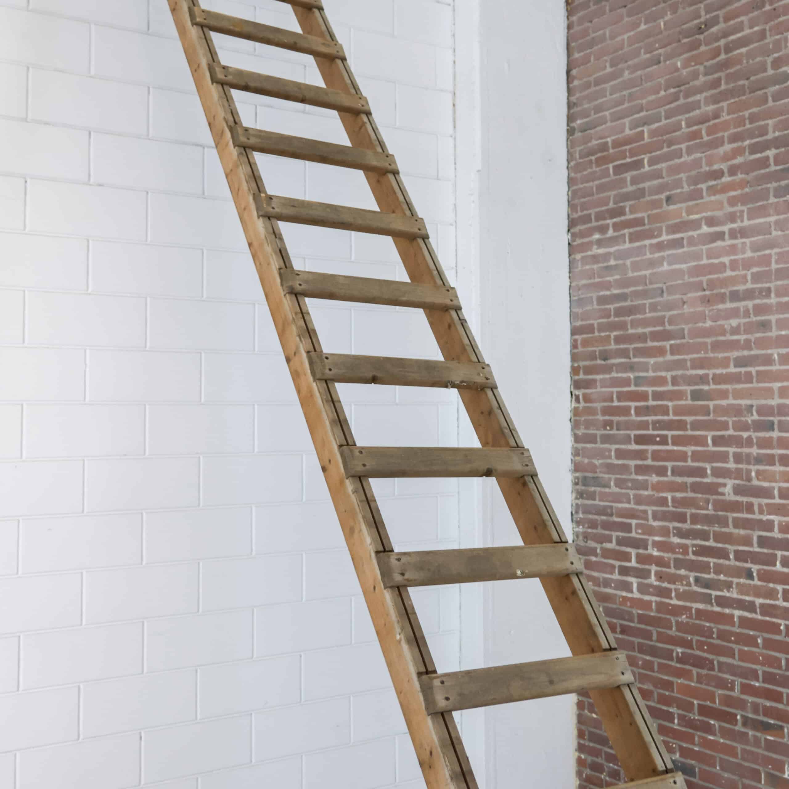 Vintage houten ladders - 5,5 meter - Afbeelding 2