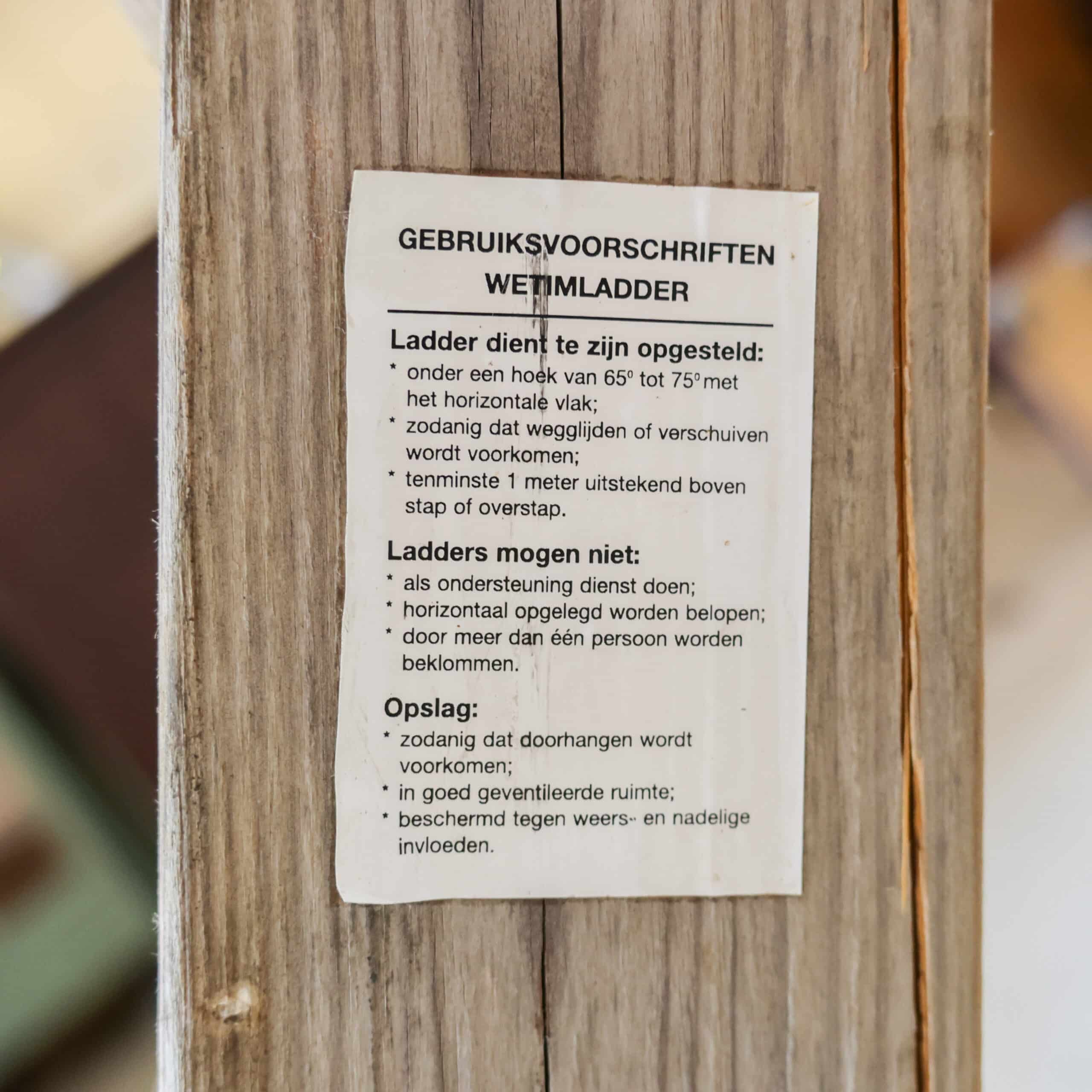 Vintage houten ladders - 5,5 meter - Afbeelding 6