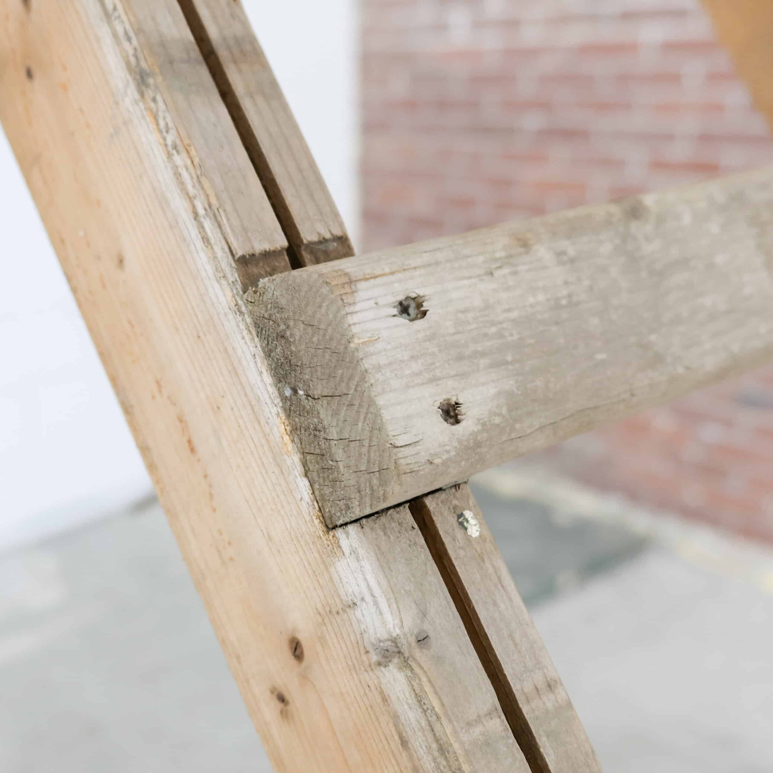 Vintage houten ladders - 5,5 meter - Afbeelding 7