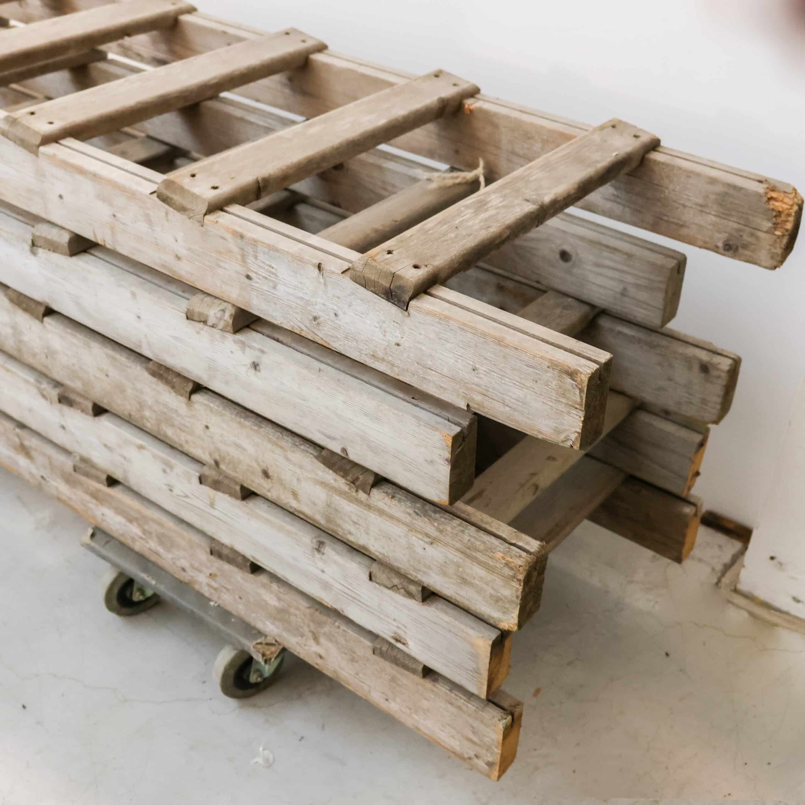 Vintage houten ladders - 5,5 meter - Afbeelding 11