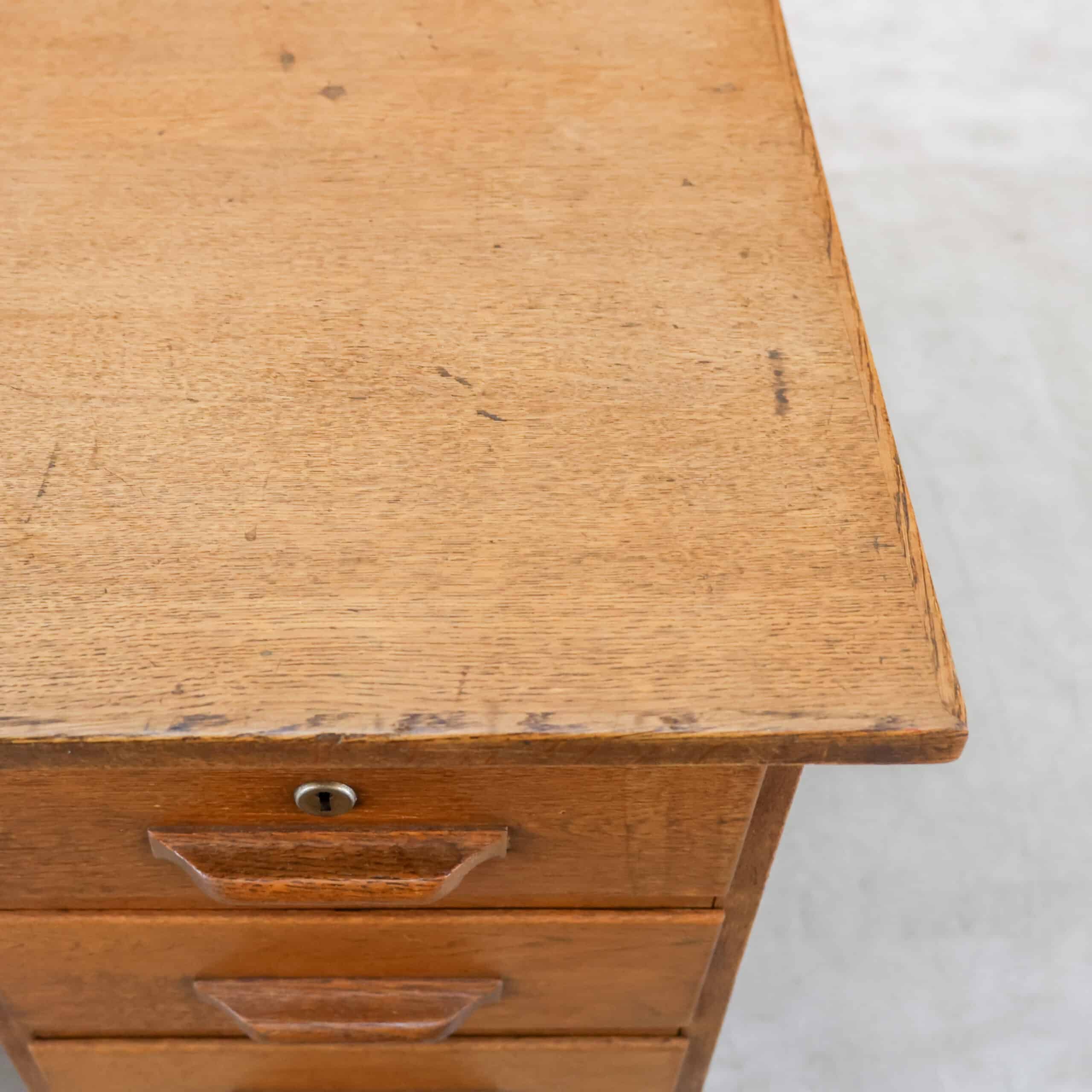 Antiek eikenhouten bureau - Afbeelding 7