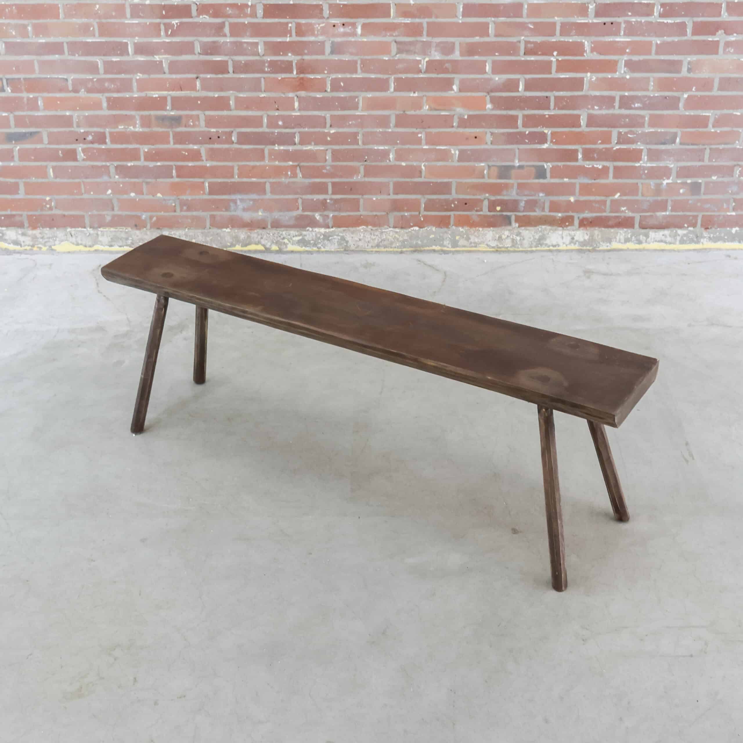 Brocante houten bankje - Afbeelding 2