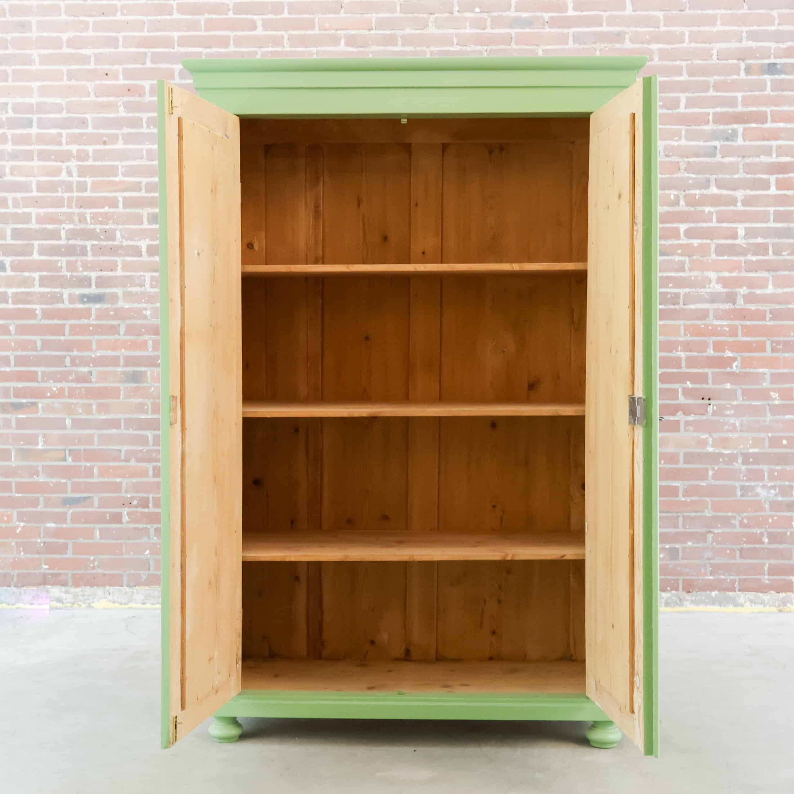 Brocante groene linnenkast – Bild 2