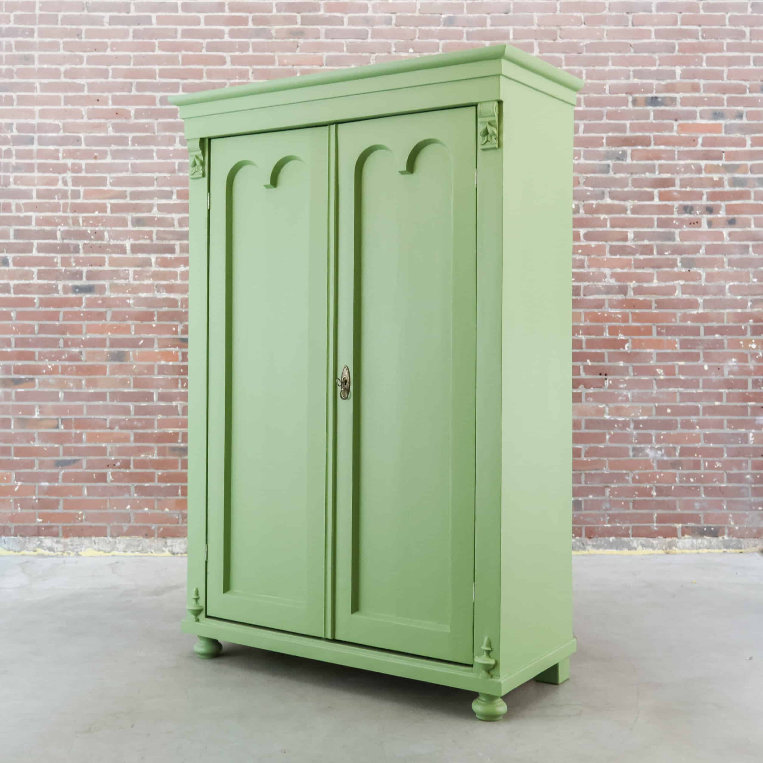Brocante groene linnenkast – Bild 8