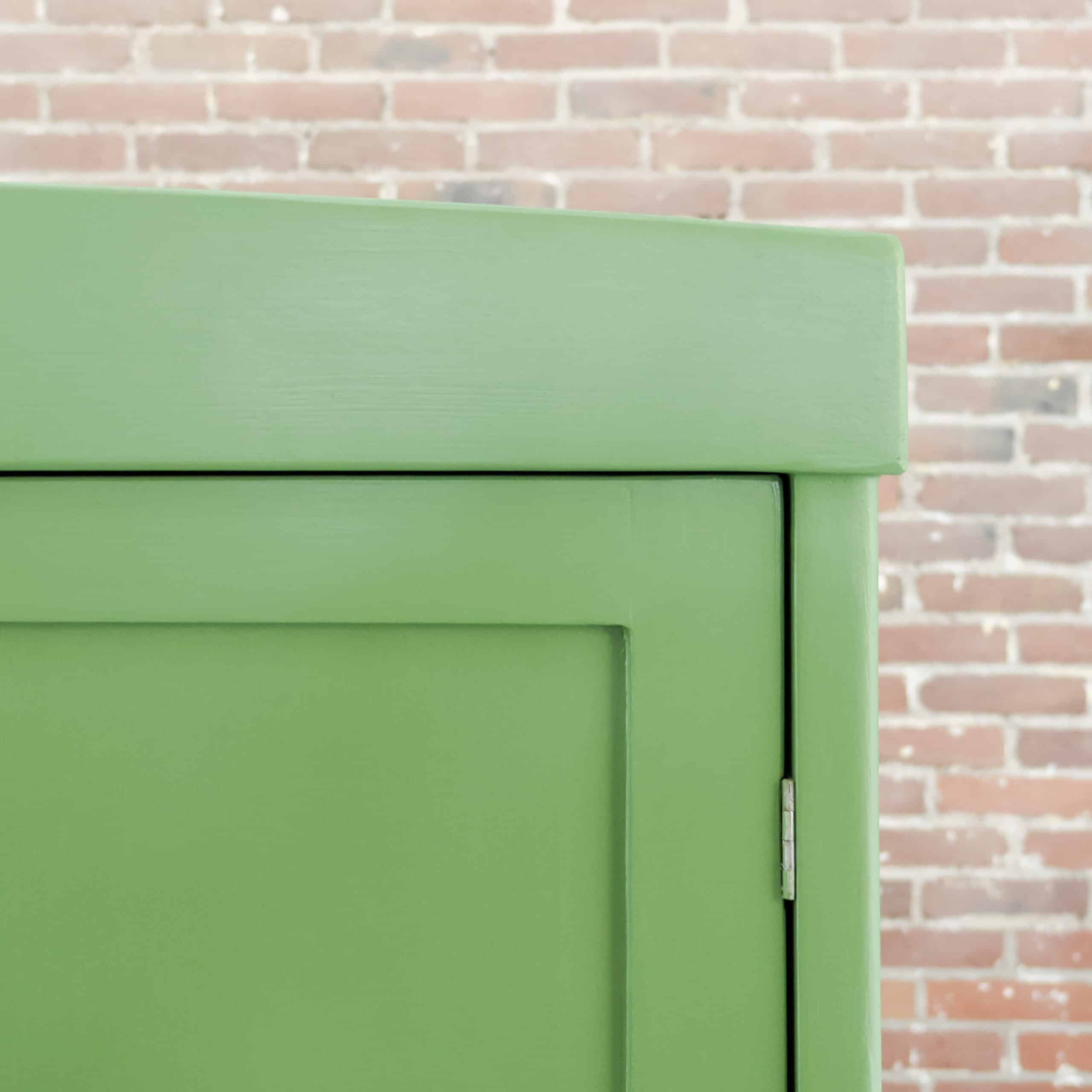 Brocante groene linnenkast - Afbeelding 4