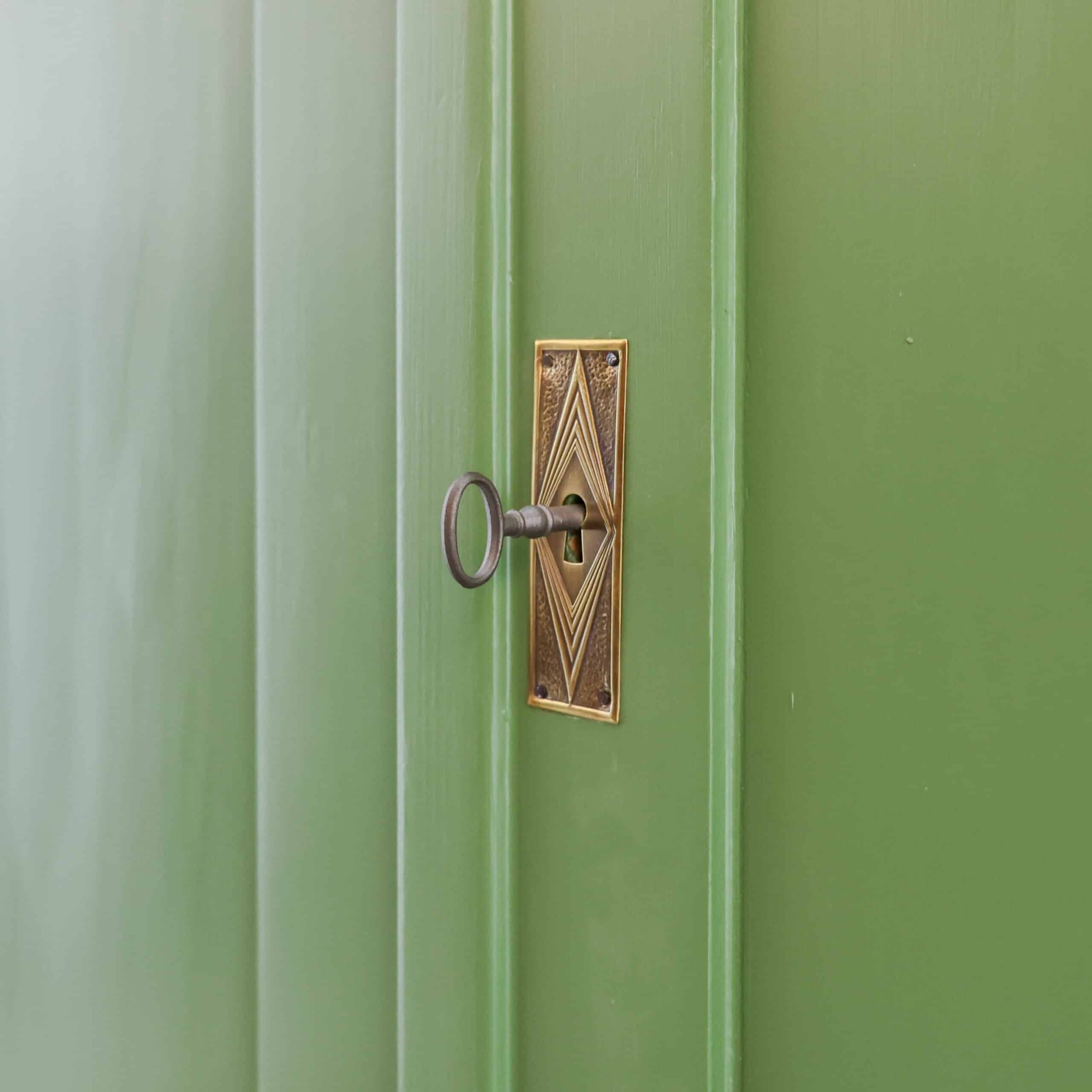 Brocante groene linnenkast - Afbeelding 5