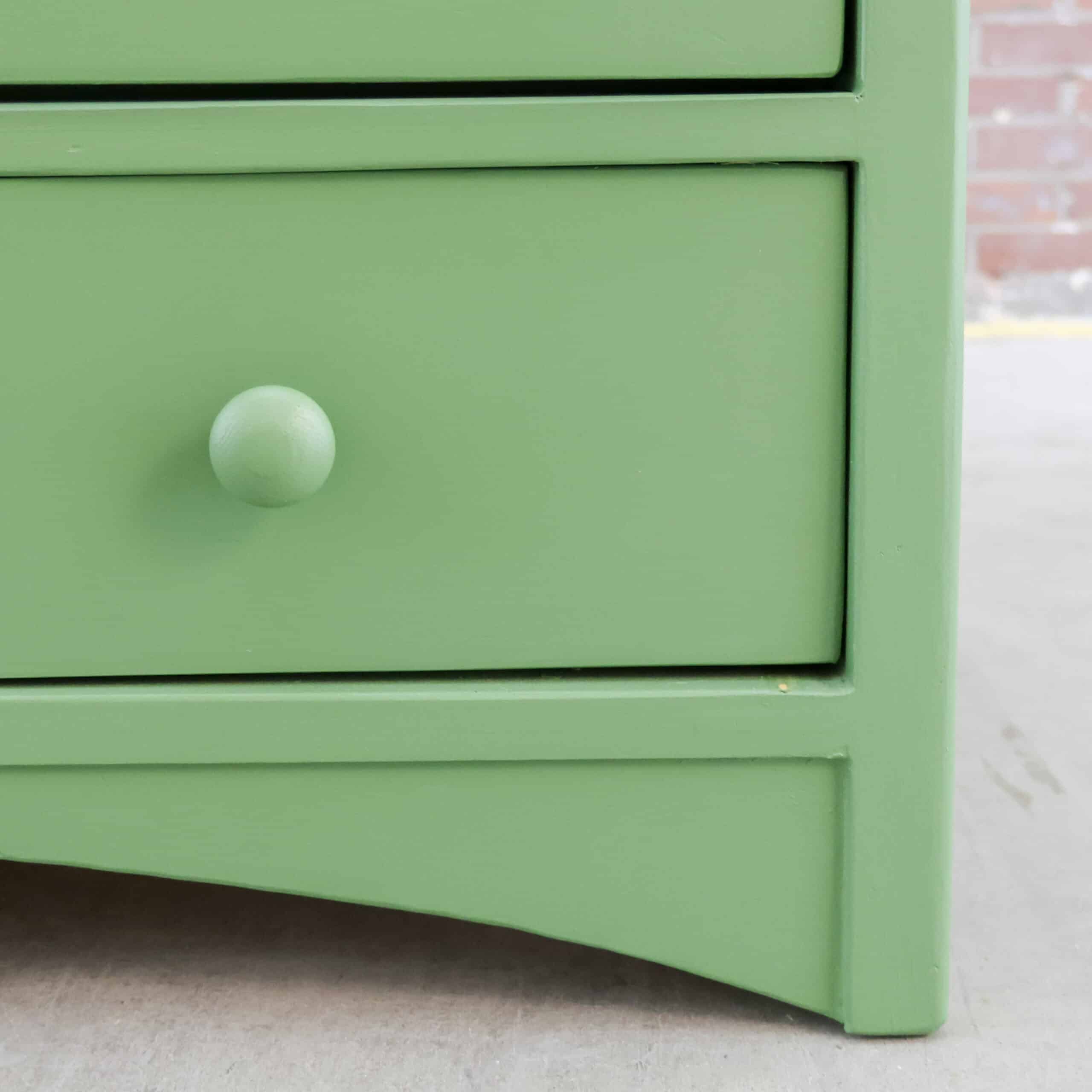 Brocante groene linnenkast - Afbeelding 6