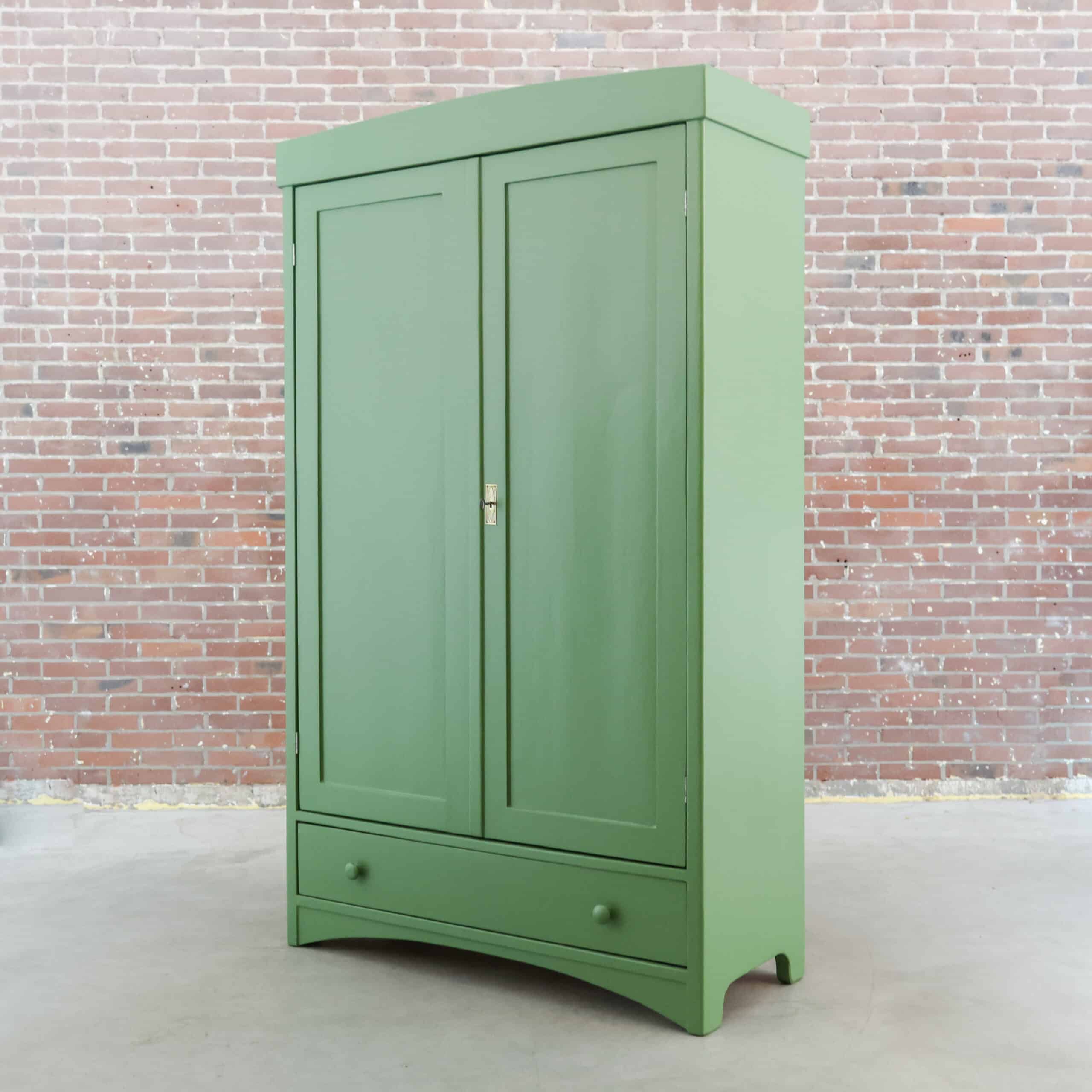 Brocante groene linnenkast - Afbeelding 7