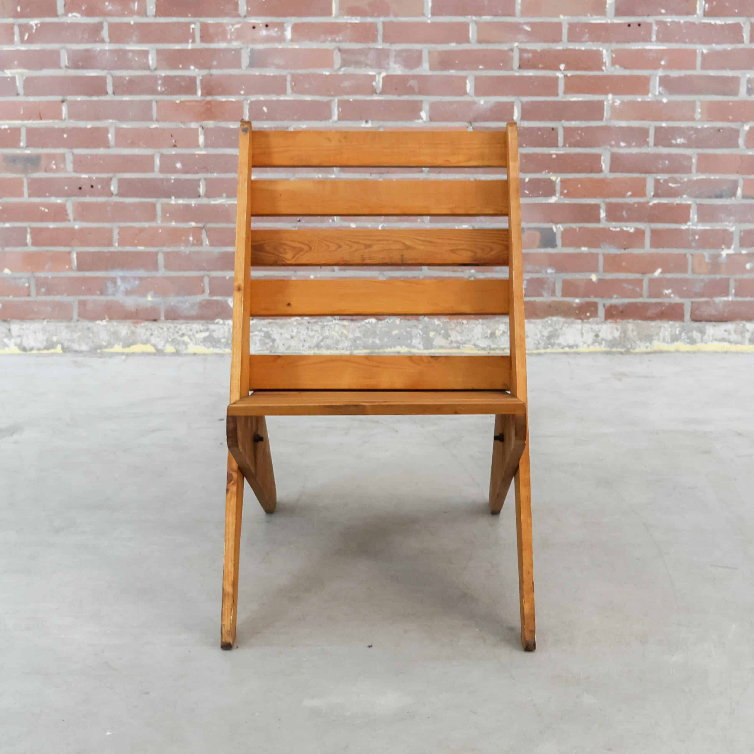 Vintage houten schaarstoelen - Afbeelding 3