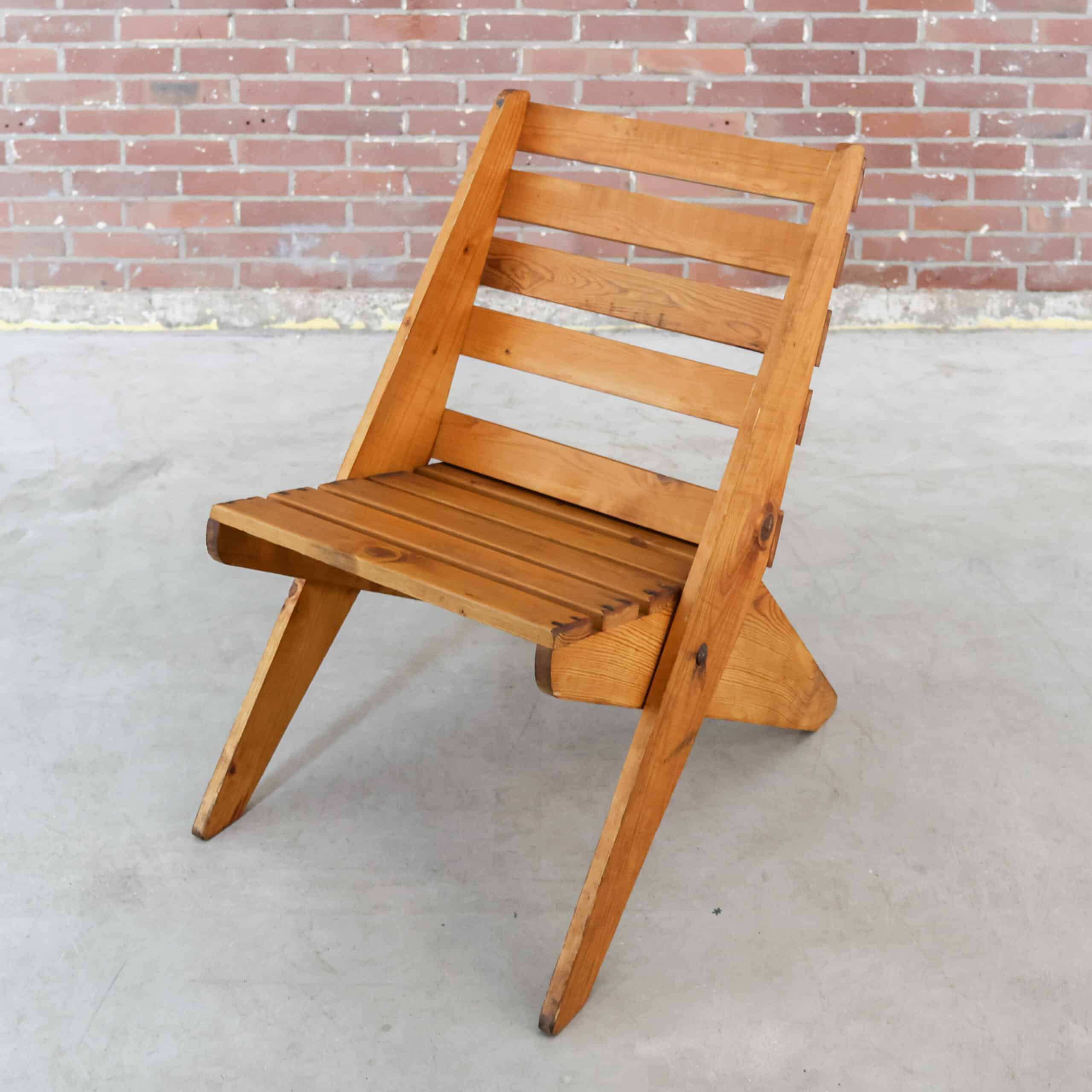 Vintage houten schaarstoelen - Afbeelding 2