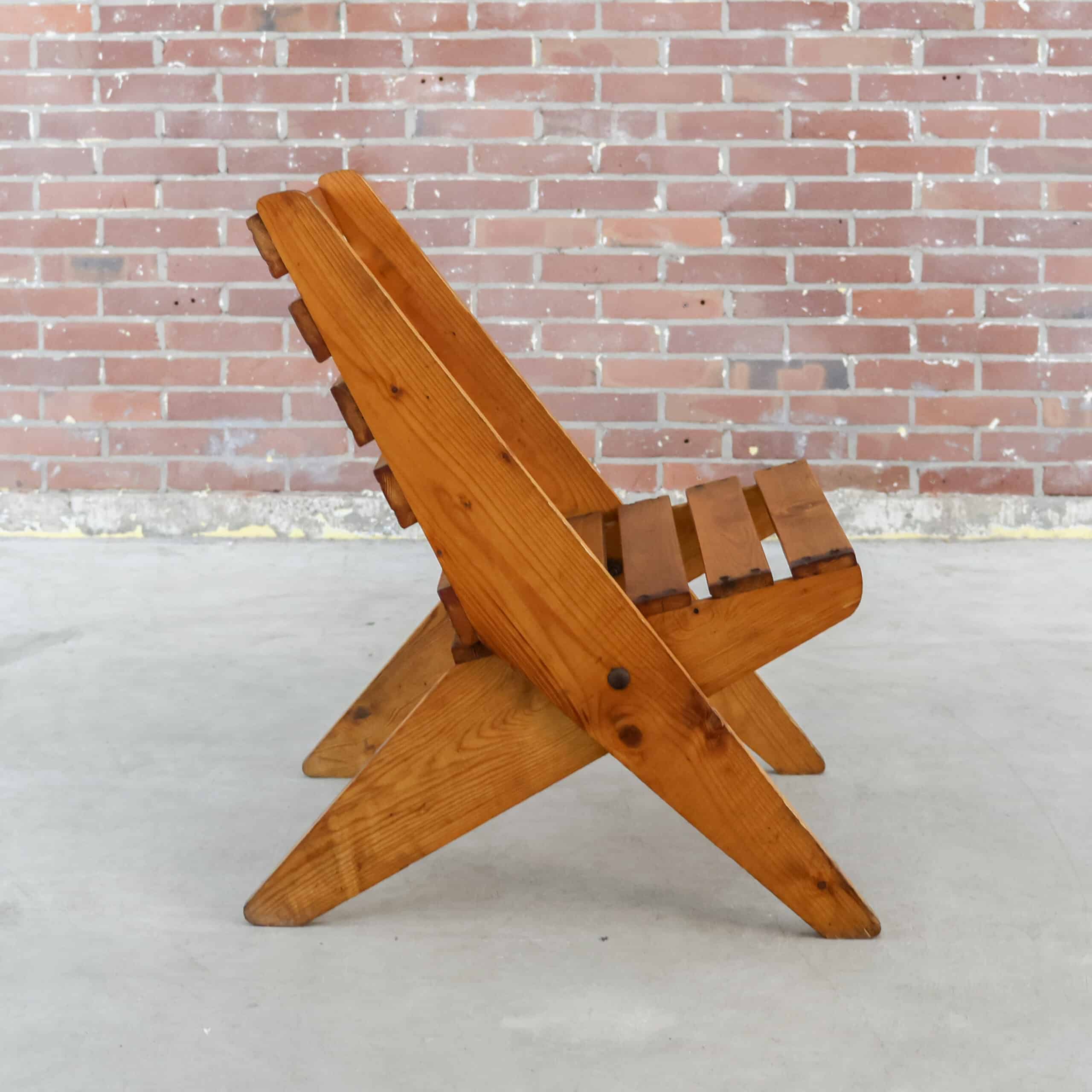 Vintage houten schaarstoelen - Afbeelding 4