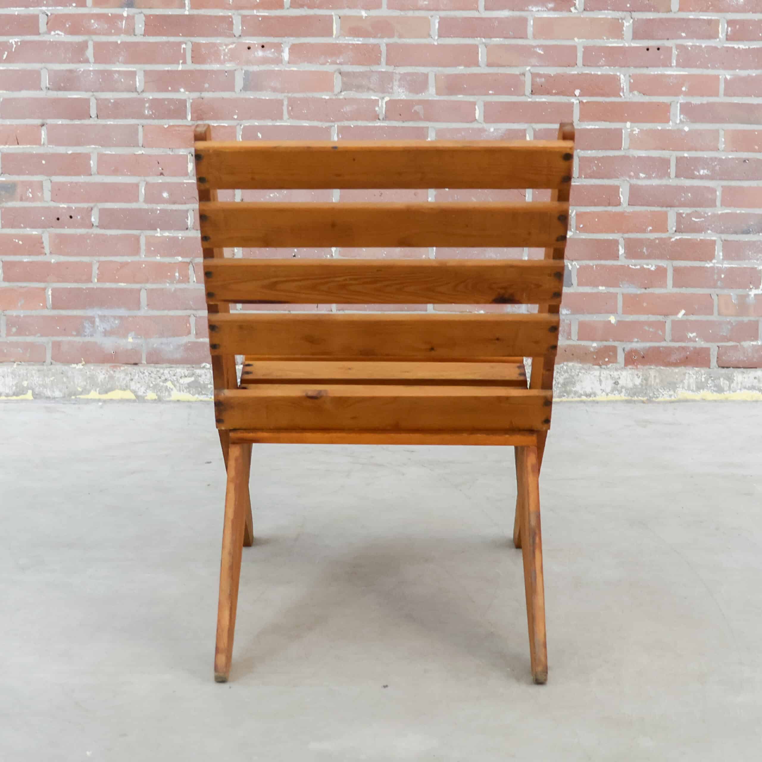 Vintage houten schaarstoelen - Afbeelding 5