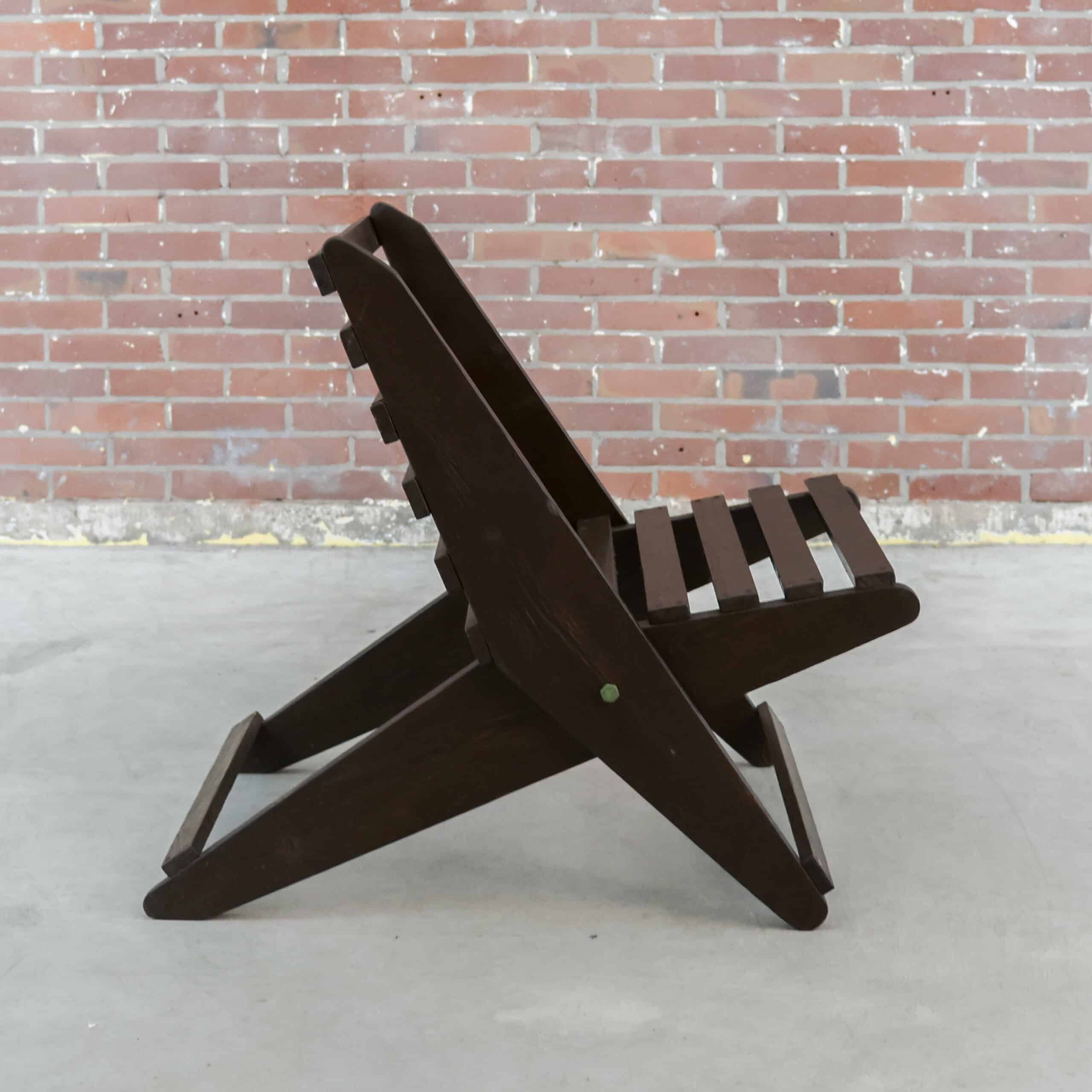 Vintage houten schaarstoelen - Afbeelding 4