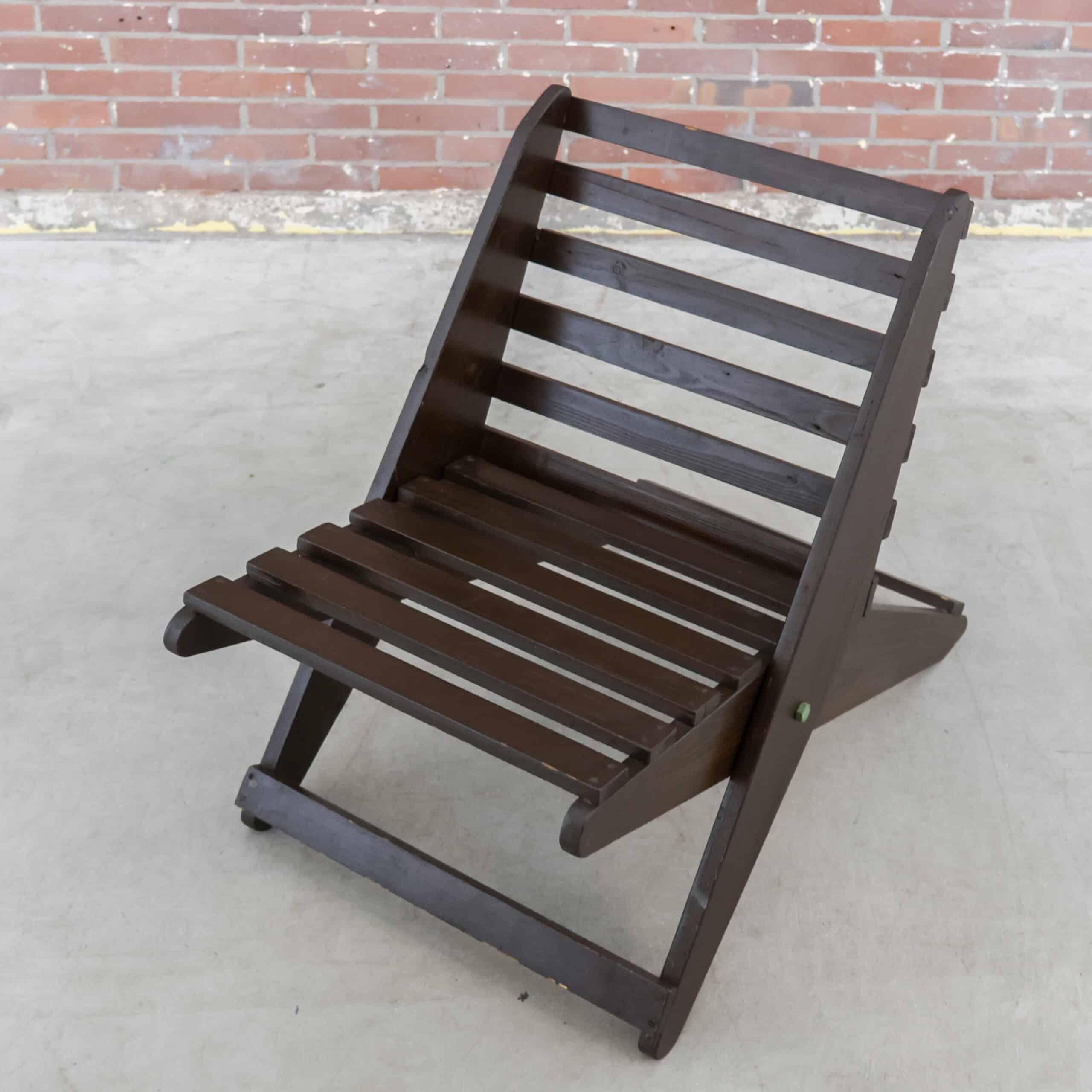 Vintage houten schaarstoelen - Afbeelding 2