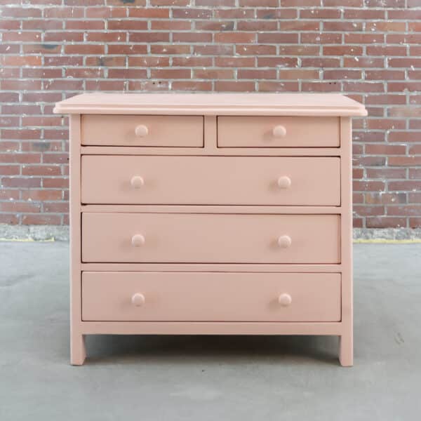 Brocante roze ladekast