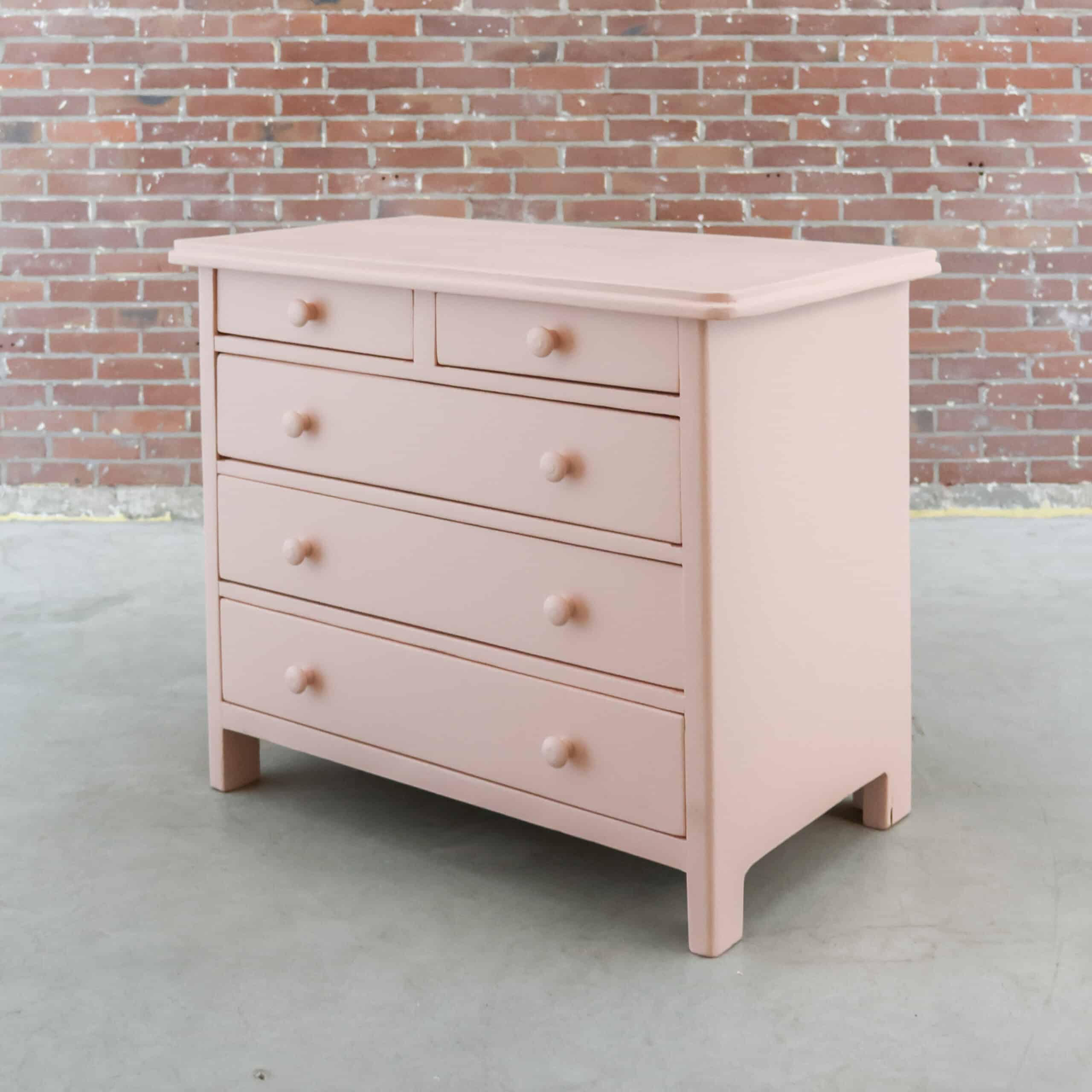 Brocante roze ladekast - Afbeelding 6