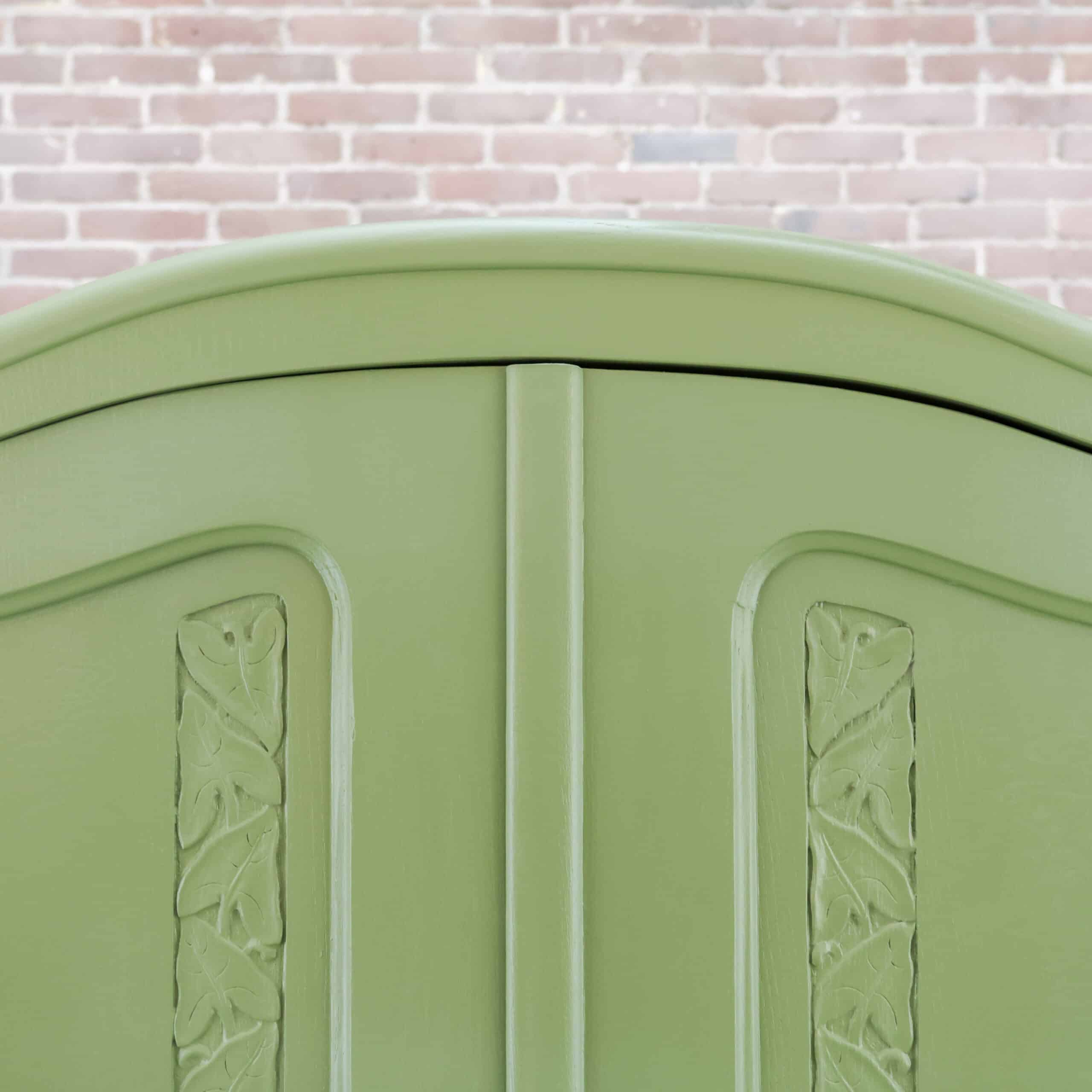 Brocante groene linnenkast - Afbeelding 3