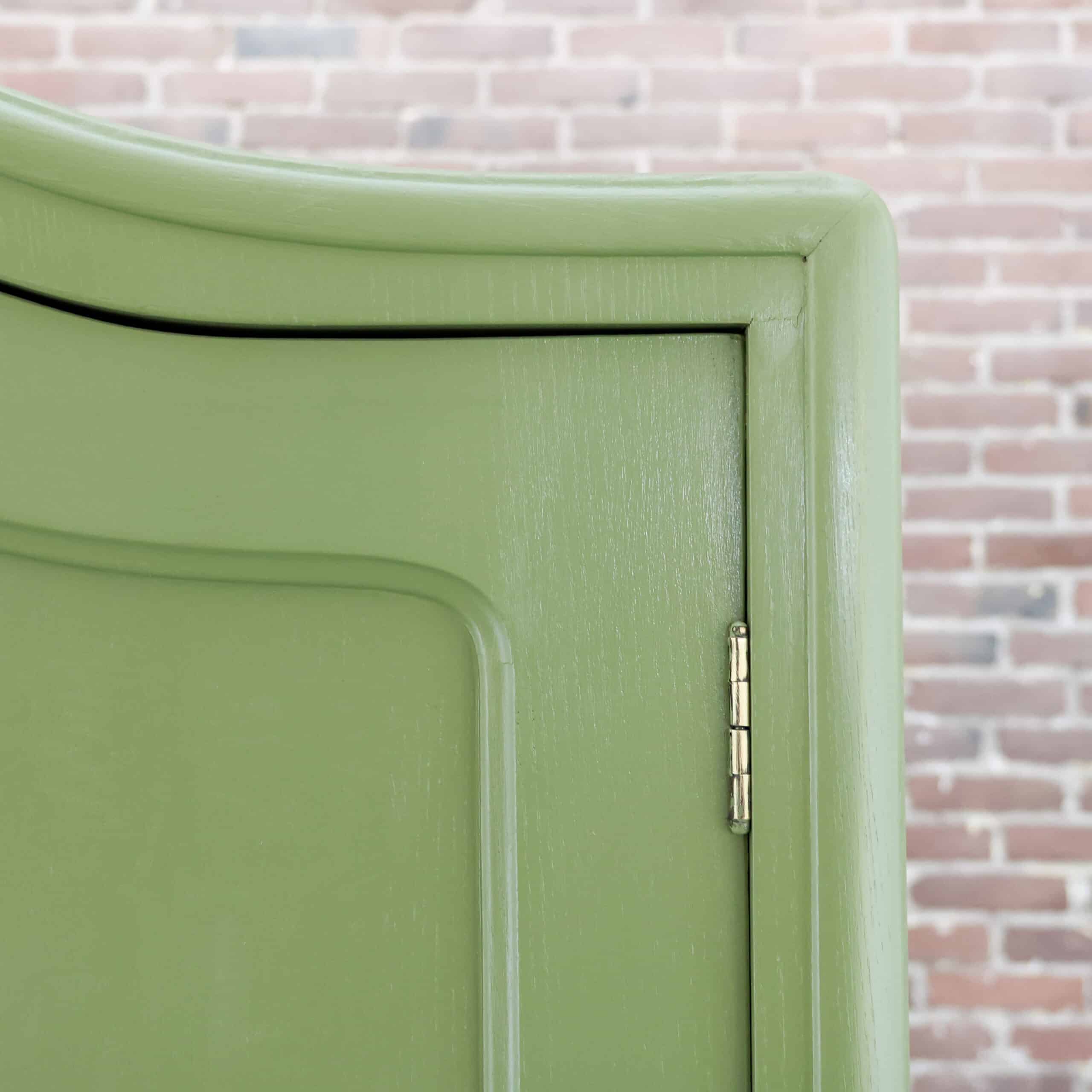 Brocante groene linnenkast - Afbeelding 4