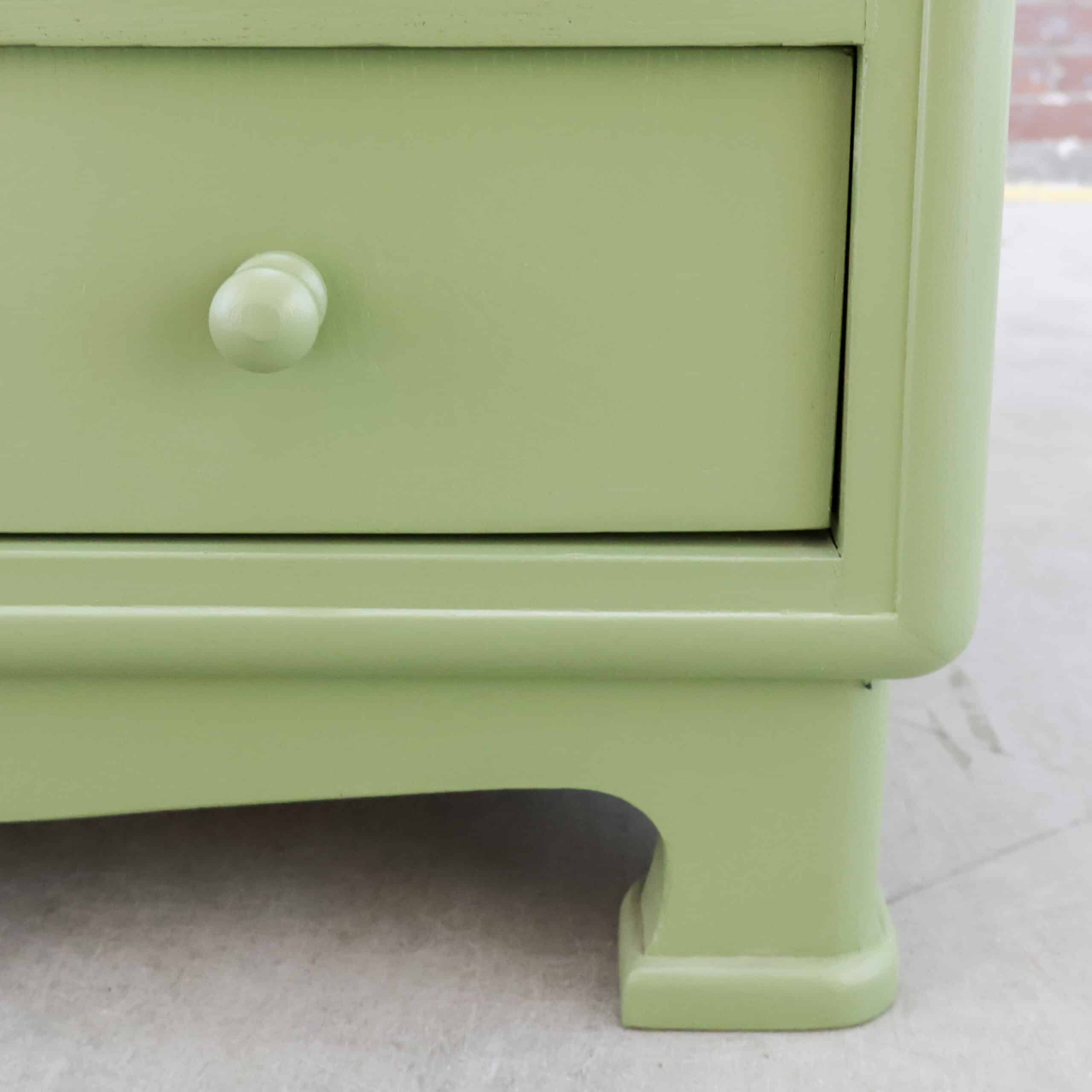 Brocante groene linnenkast - Afbeelding 7