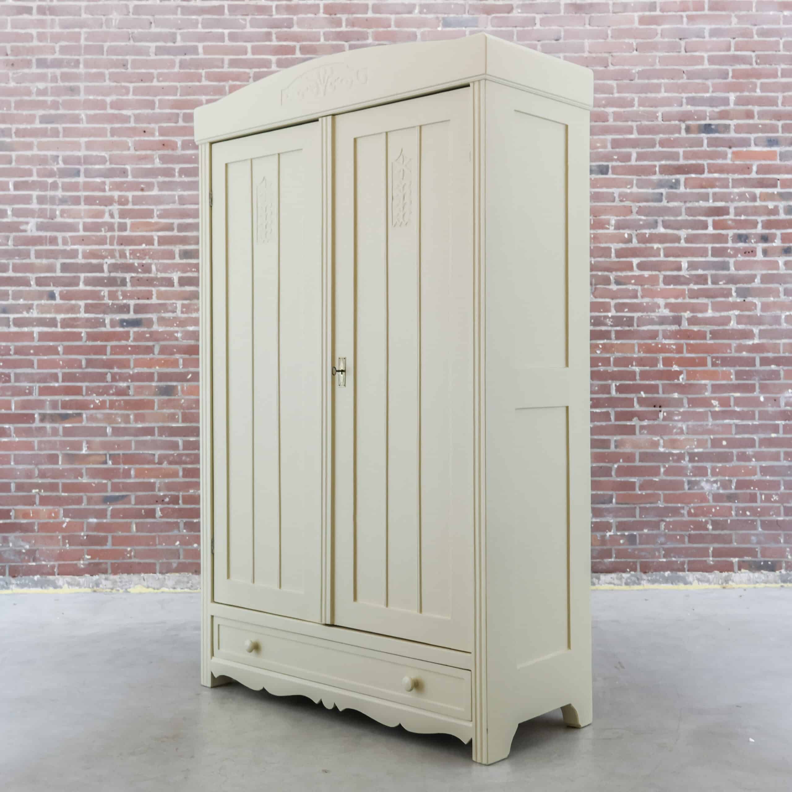 Brocante crème linnenkast - Afbeelding 8