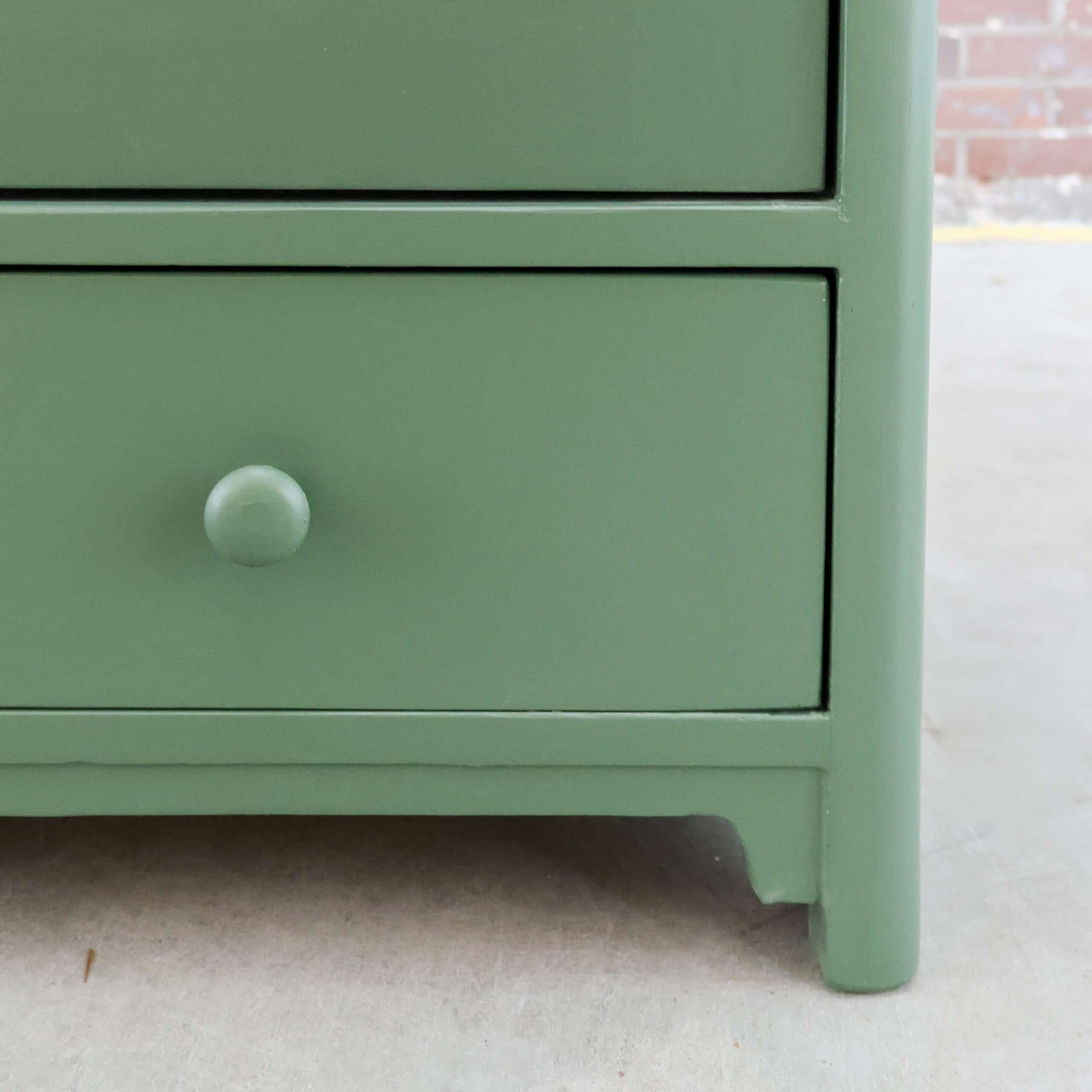 Brocante groene linnenkast - Afbeelding 6