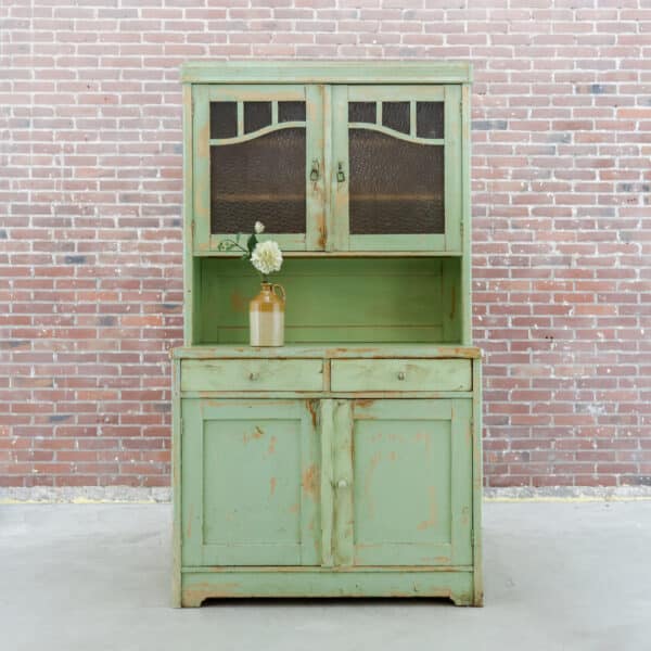 Brocante groene buffetkast