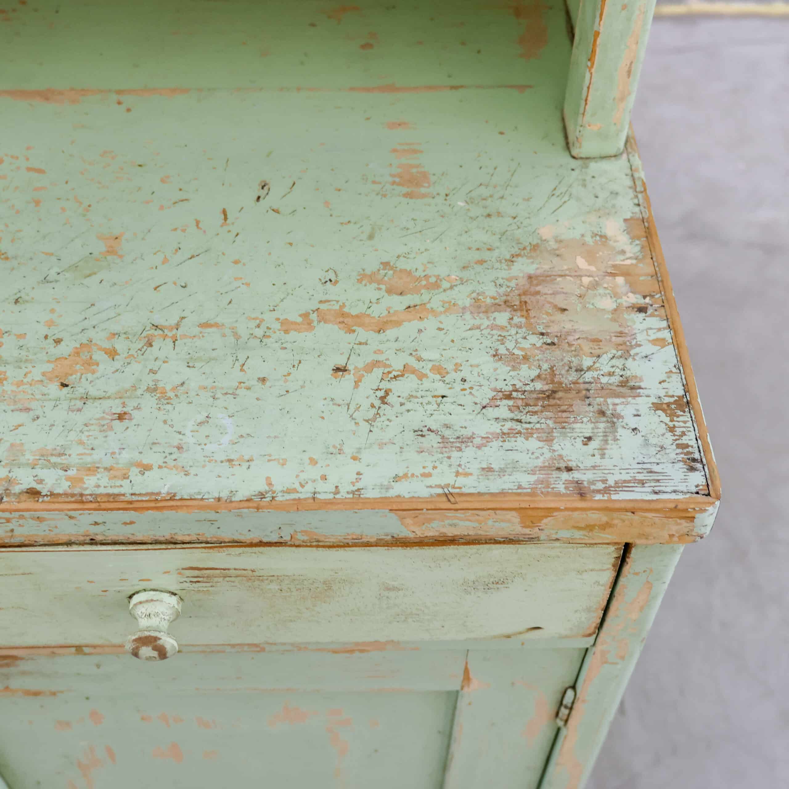 Brocante groene buffetkast - Afbeelding 9