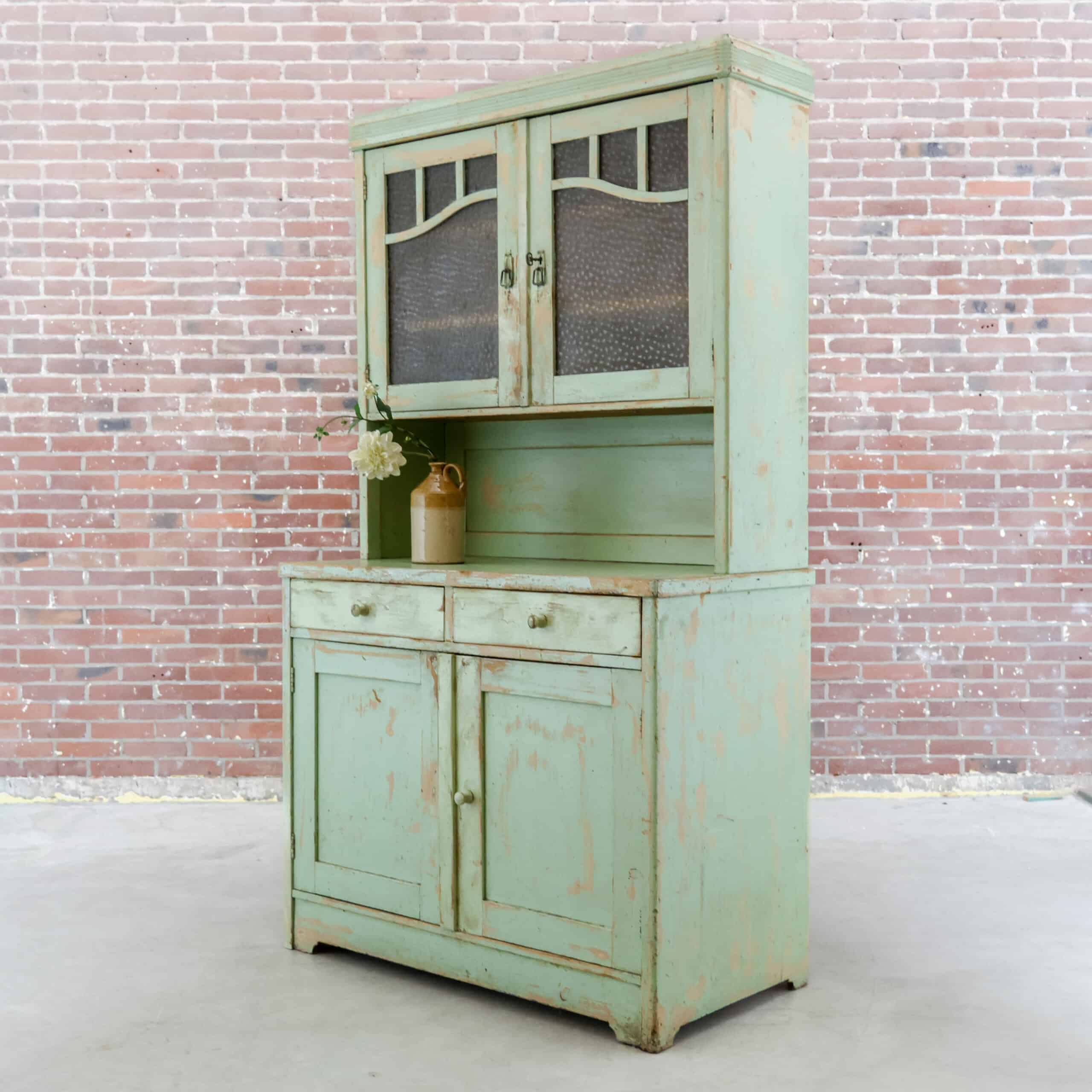 Brocante groene buffetkast - Afbeelding 12