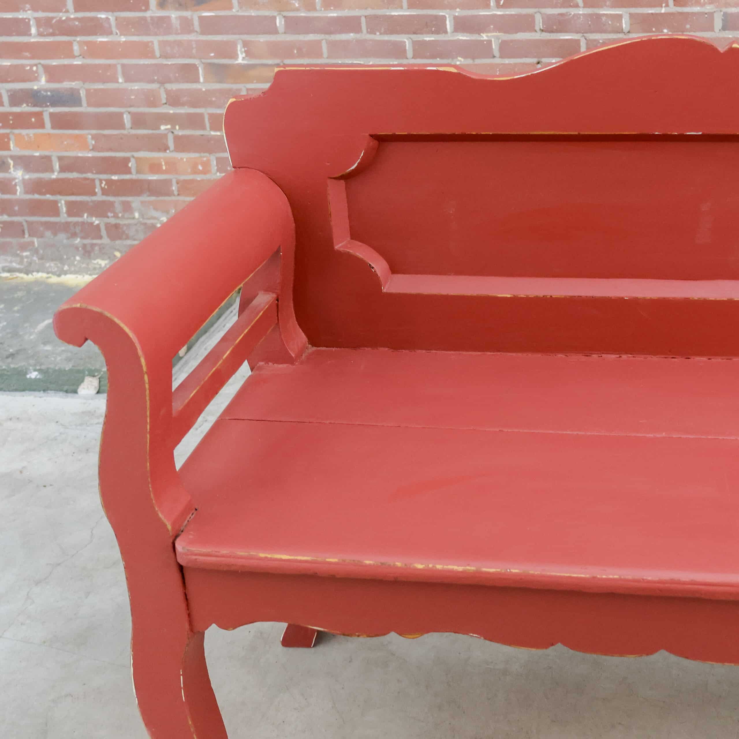 Brocante houten bank - Afbeelding 3