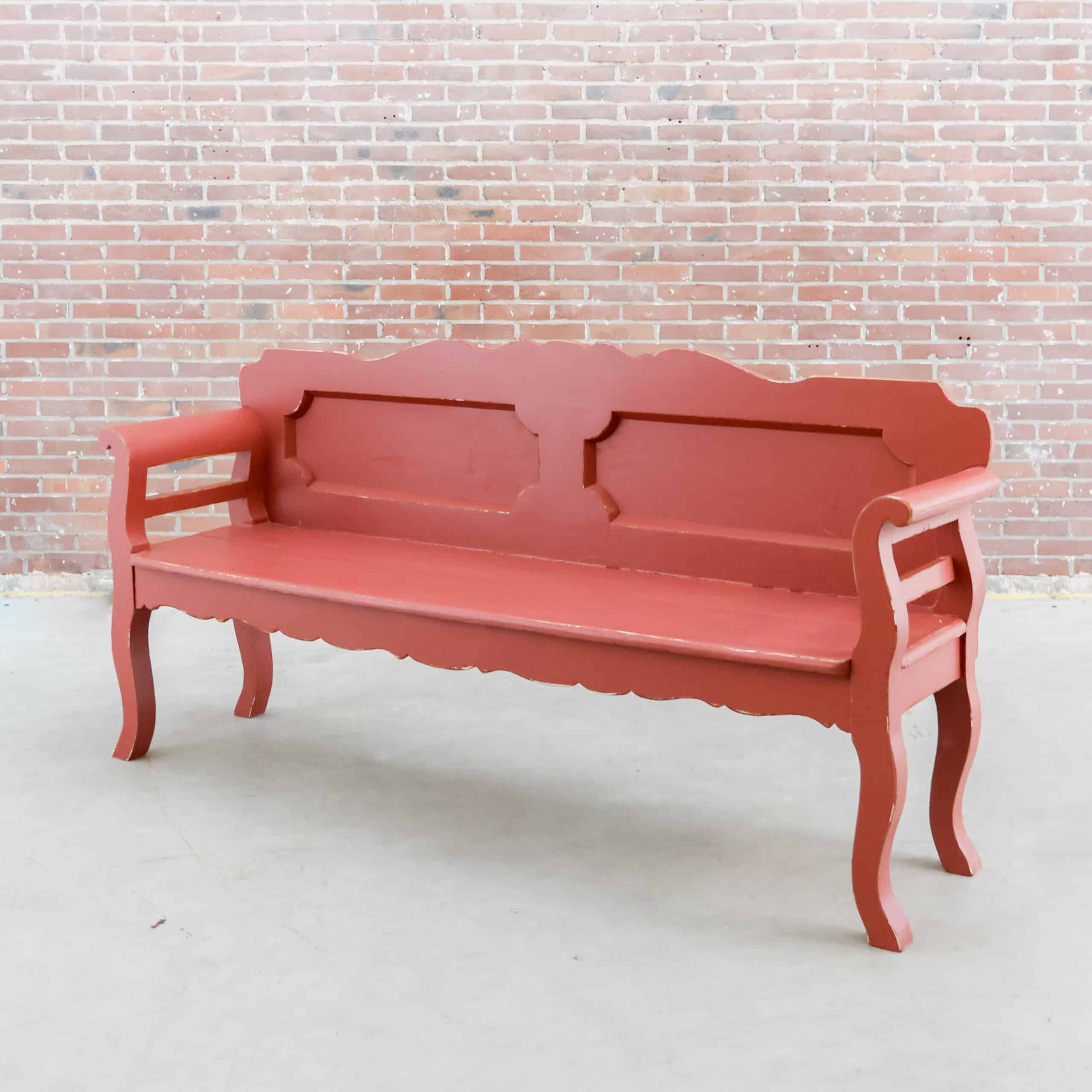 Brocante houten bank - Afbeelding 2