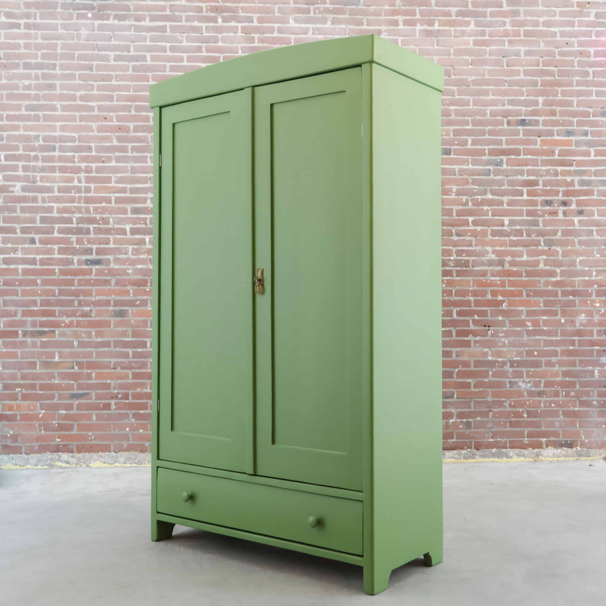 Brocante groene linnenkast – Bild 7