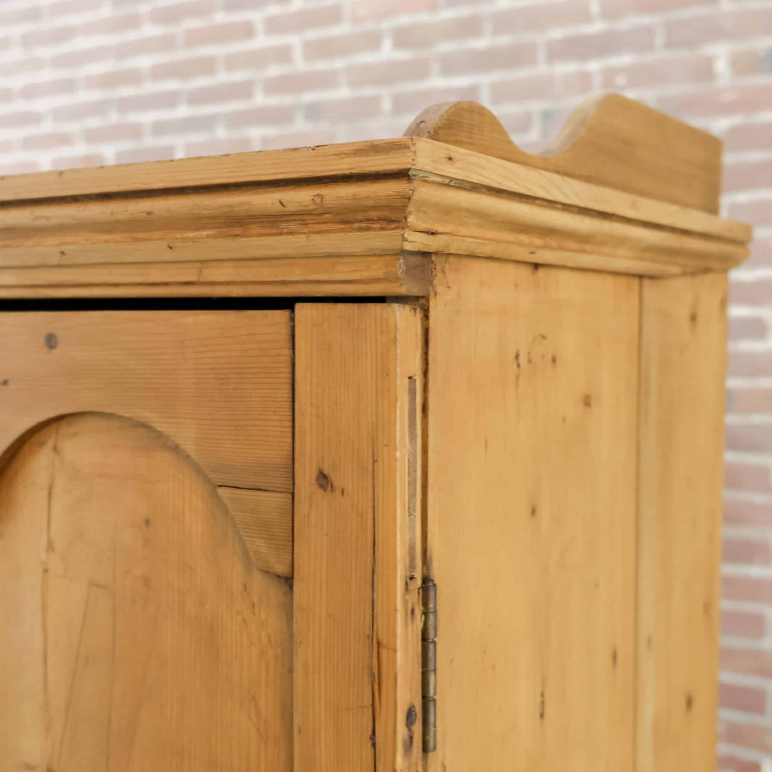 Oud grenen kledingkast - Afbeelding 6