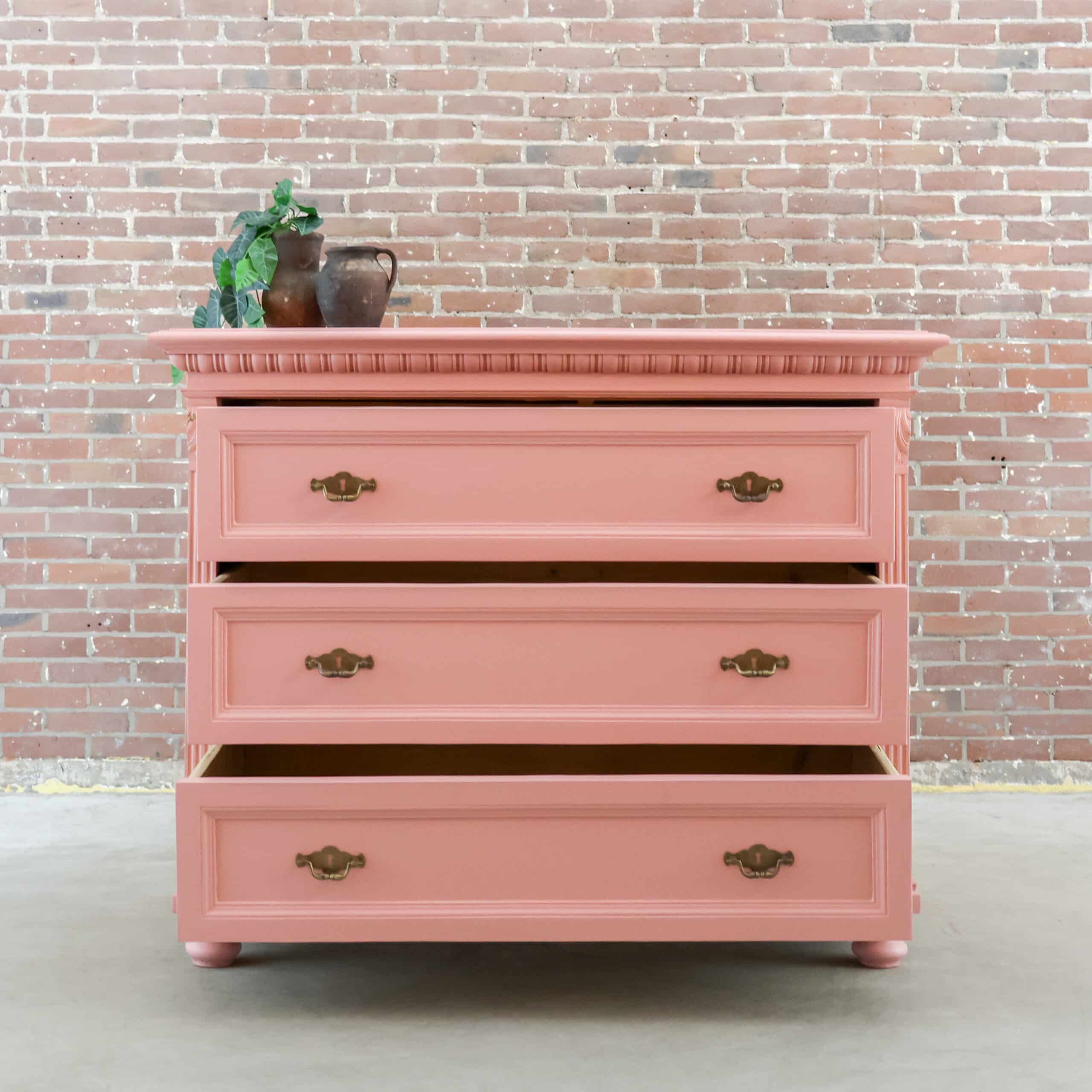 Brocante roze dressoir - Afbeelding 2