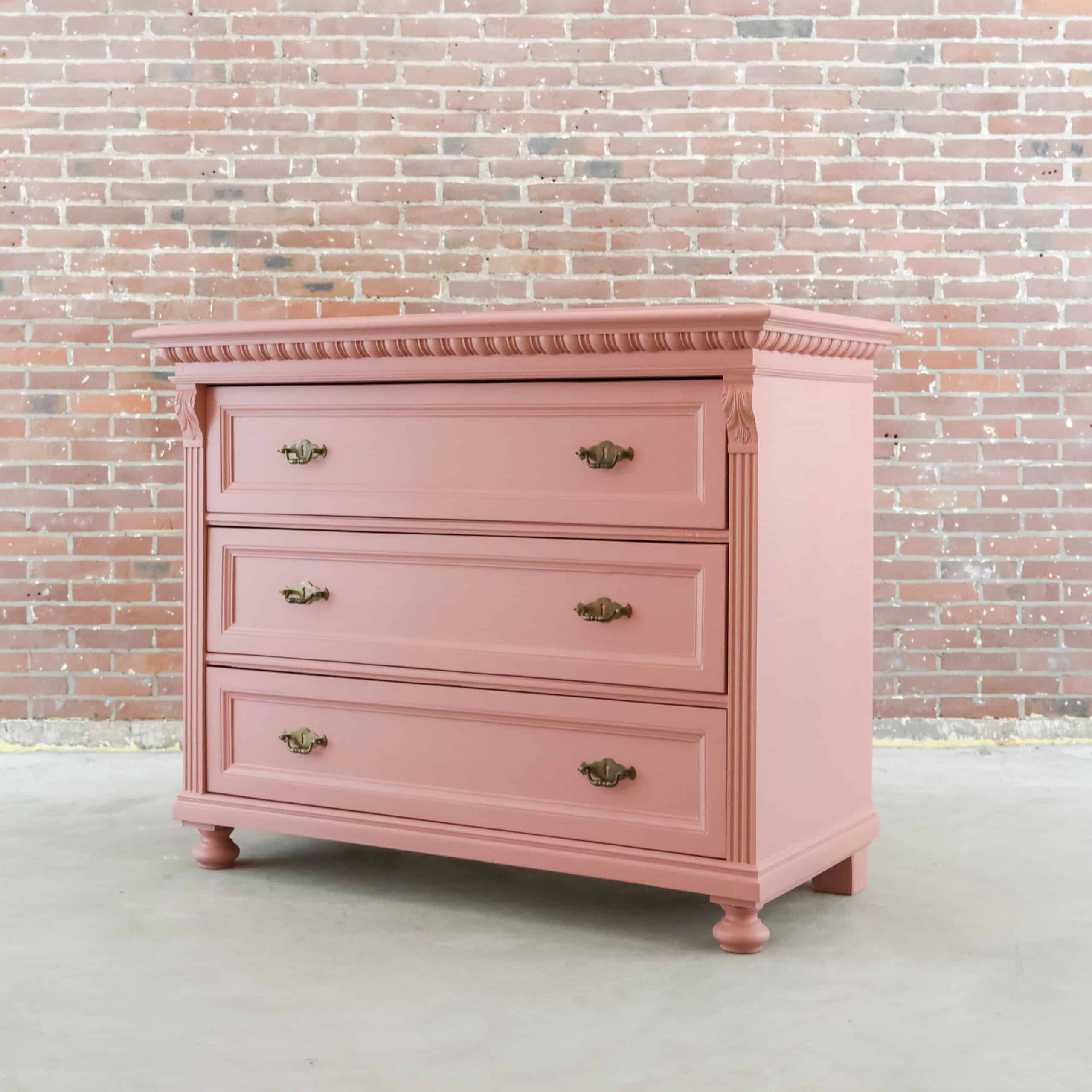 Brocante roze dressoir - Afbeelding 8