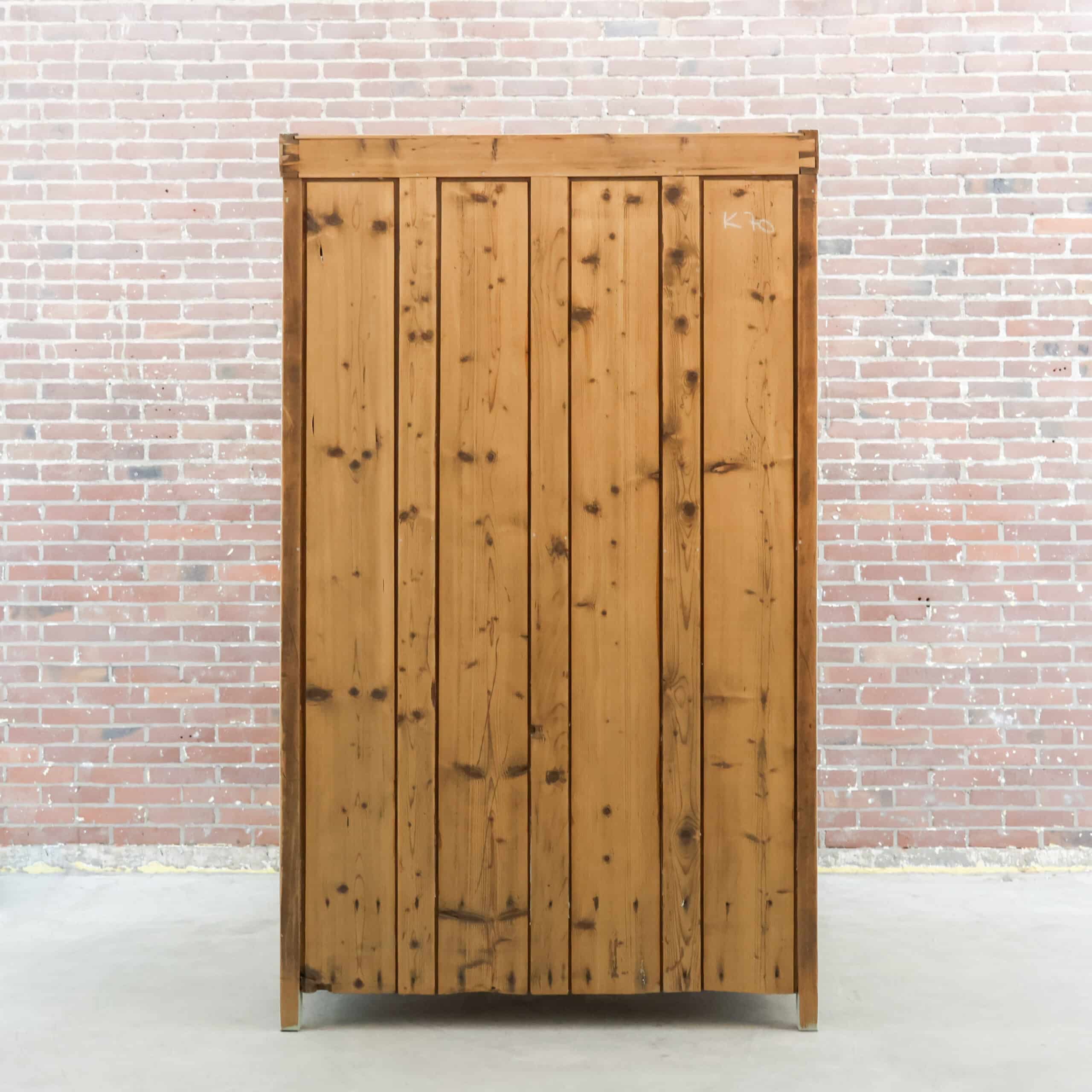 Brocante crème groene linnenkast - Afbeelding 8