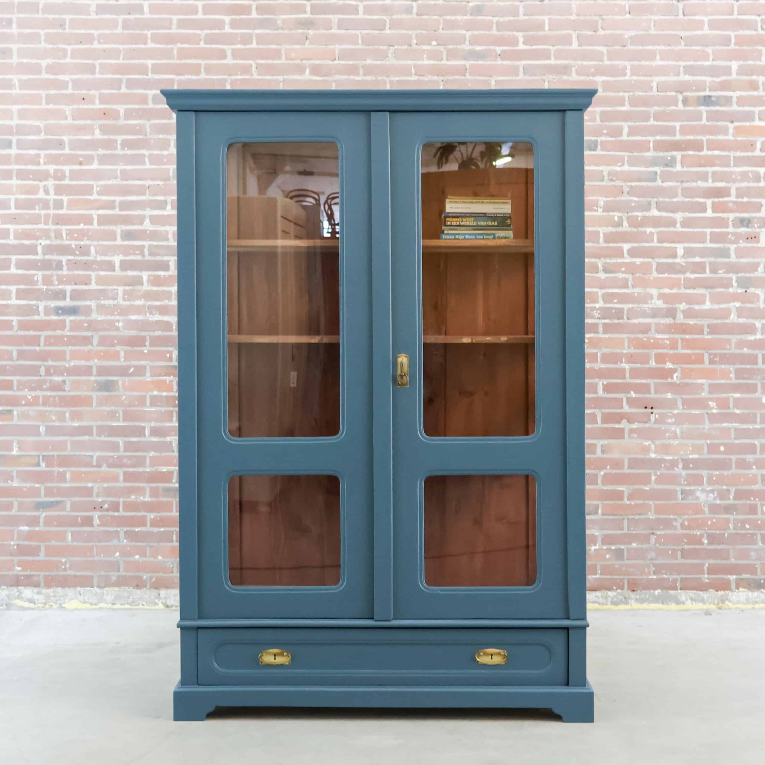 Blauwe vitrinekast - Afbeelding 2
