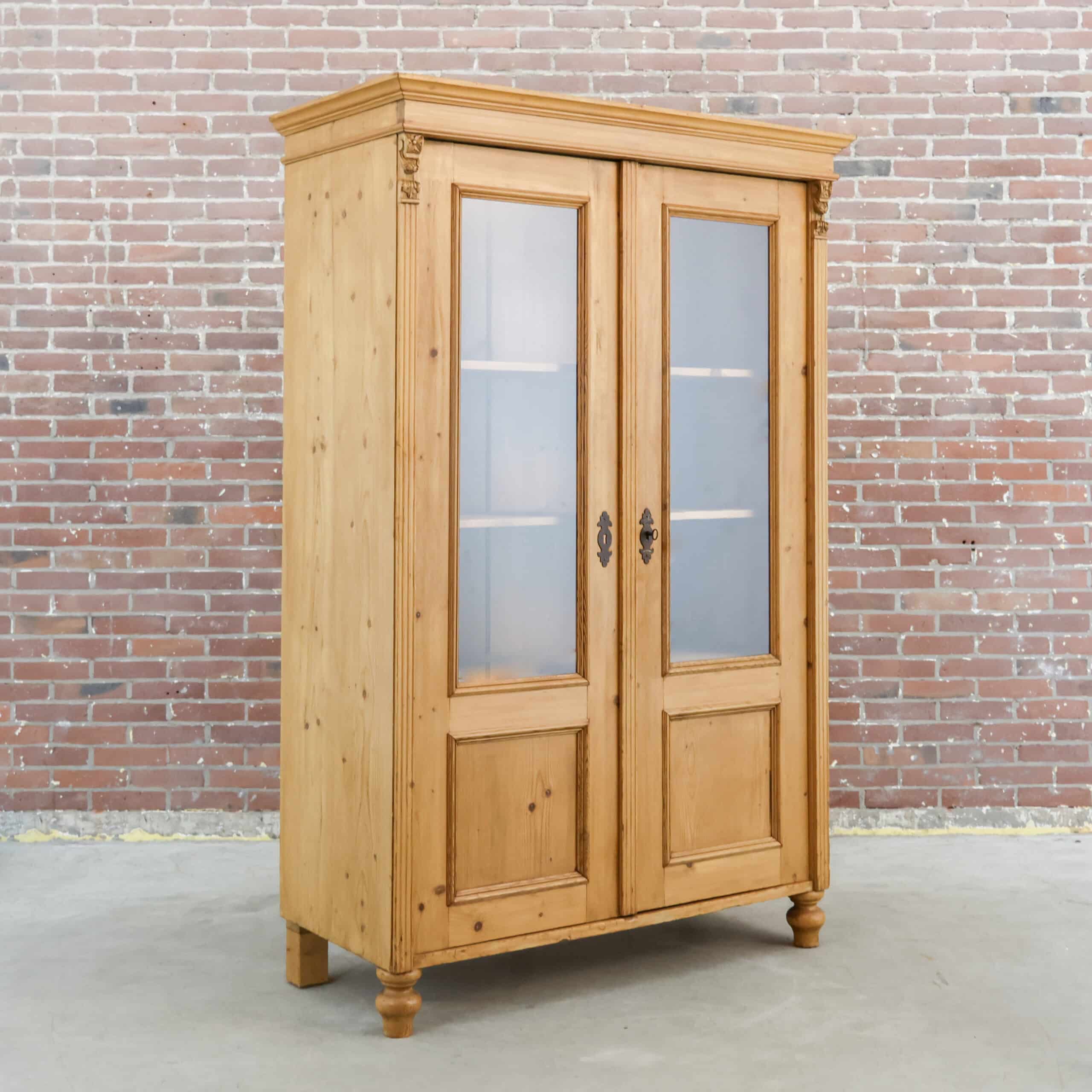 Grenen vitrinekast - Afbeelding 8