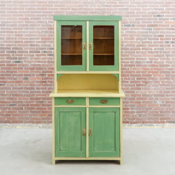 Brocante groene buffetkast