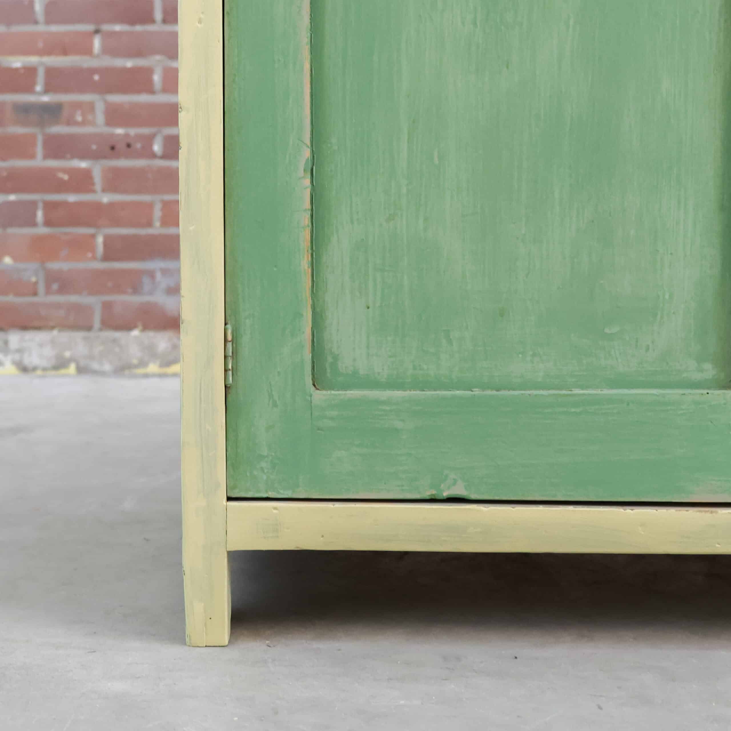 Brocante groene buffetkast - Afbeelding 10