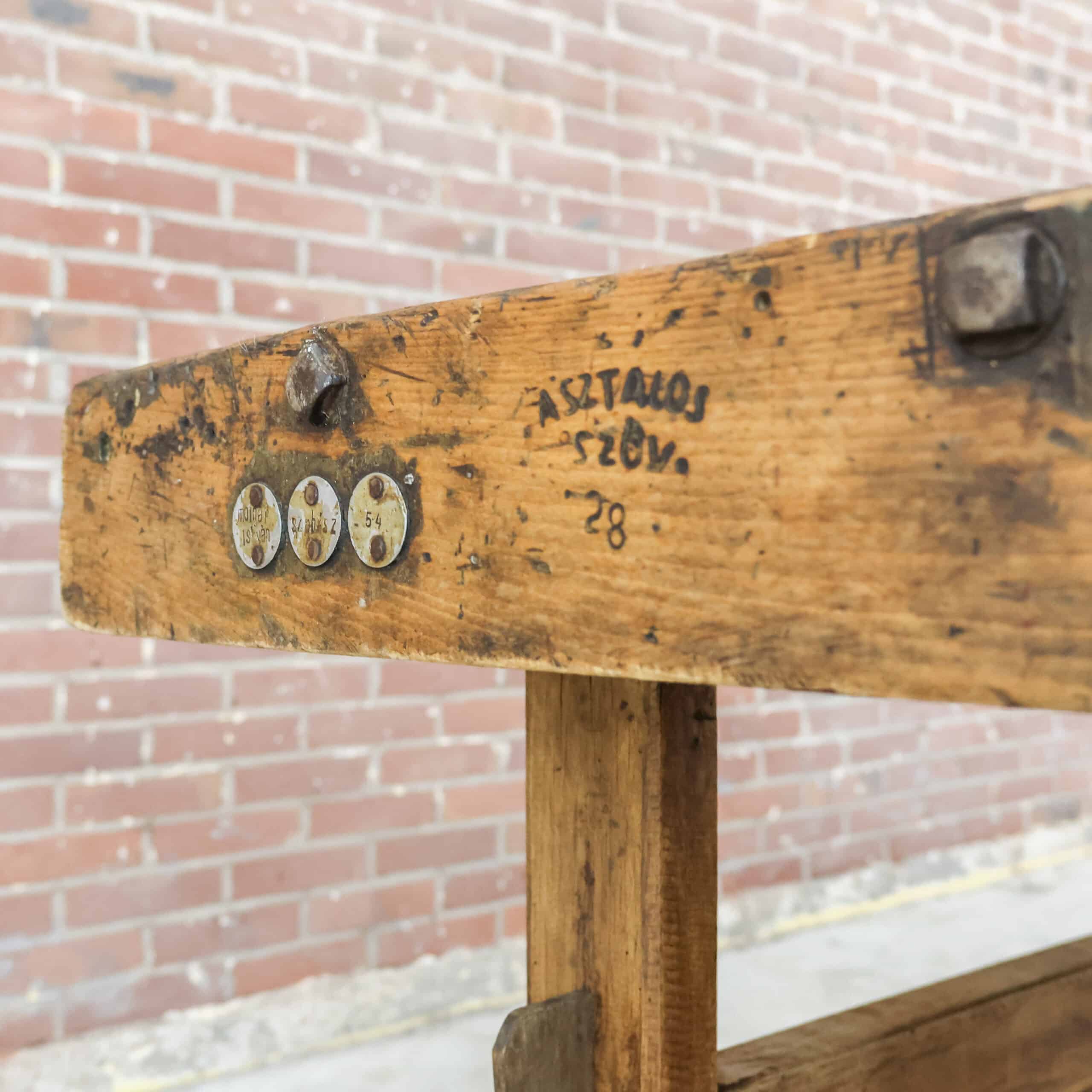Vintage werkbank met bankschroef - Afbeelding 12