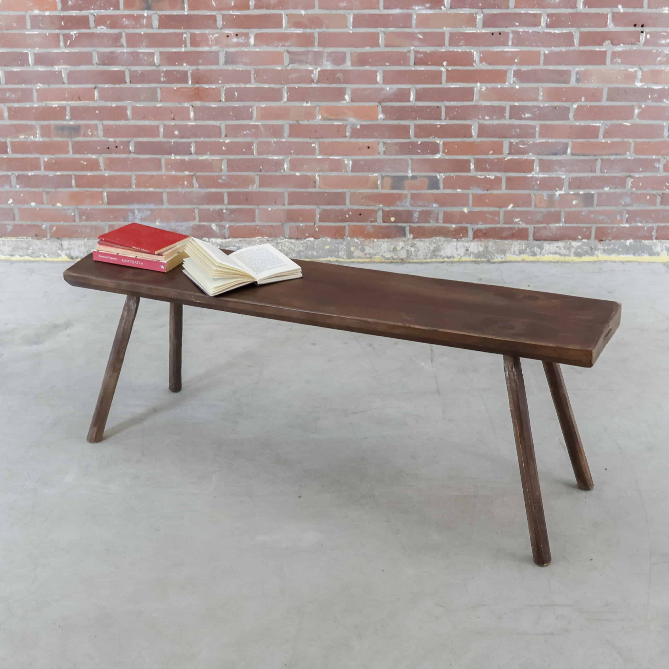 Brocante houten bankje - Afbeelding 3