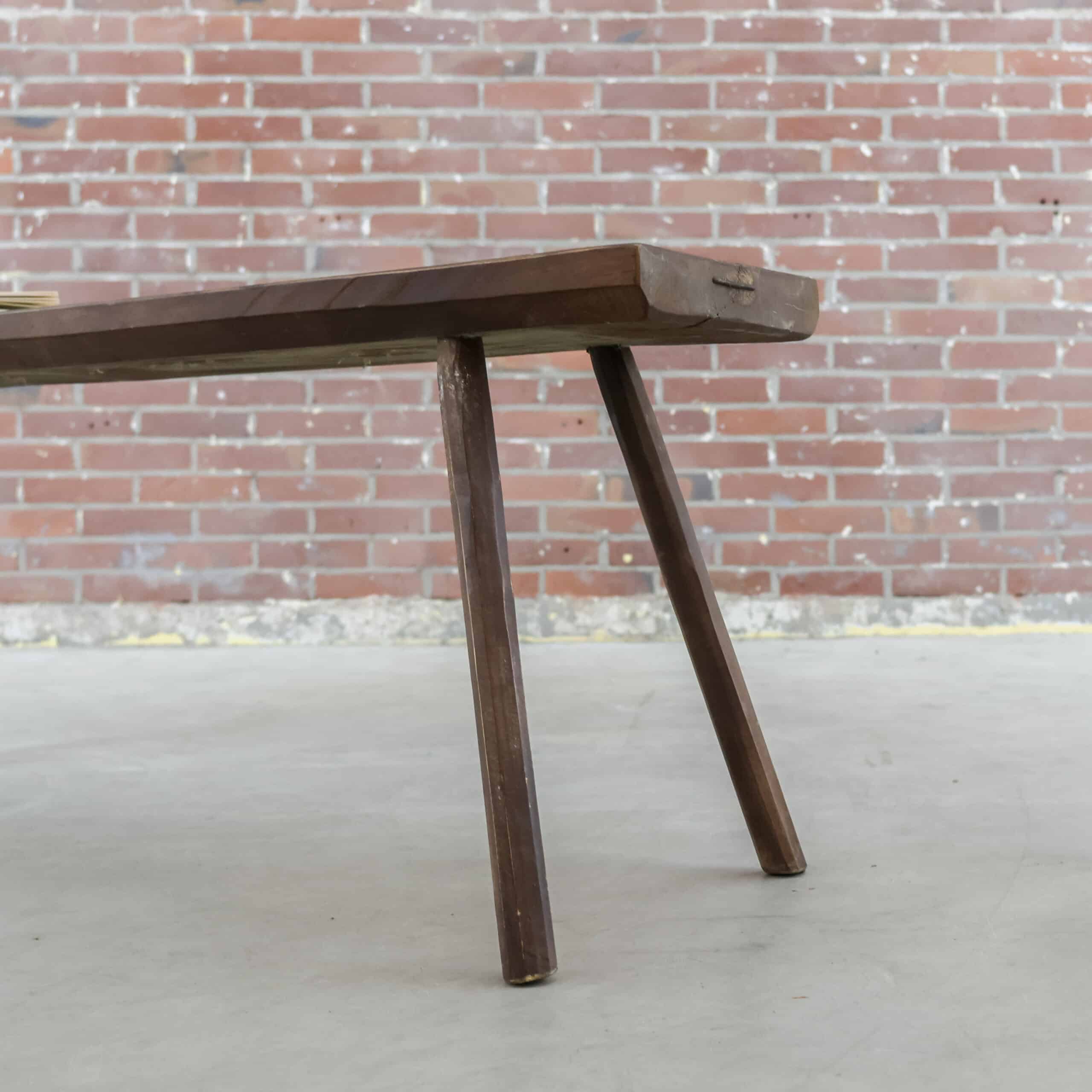 Brocante houten bankje - Afbeelding 4