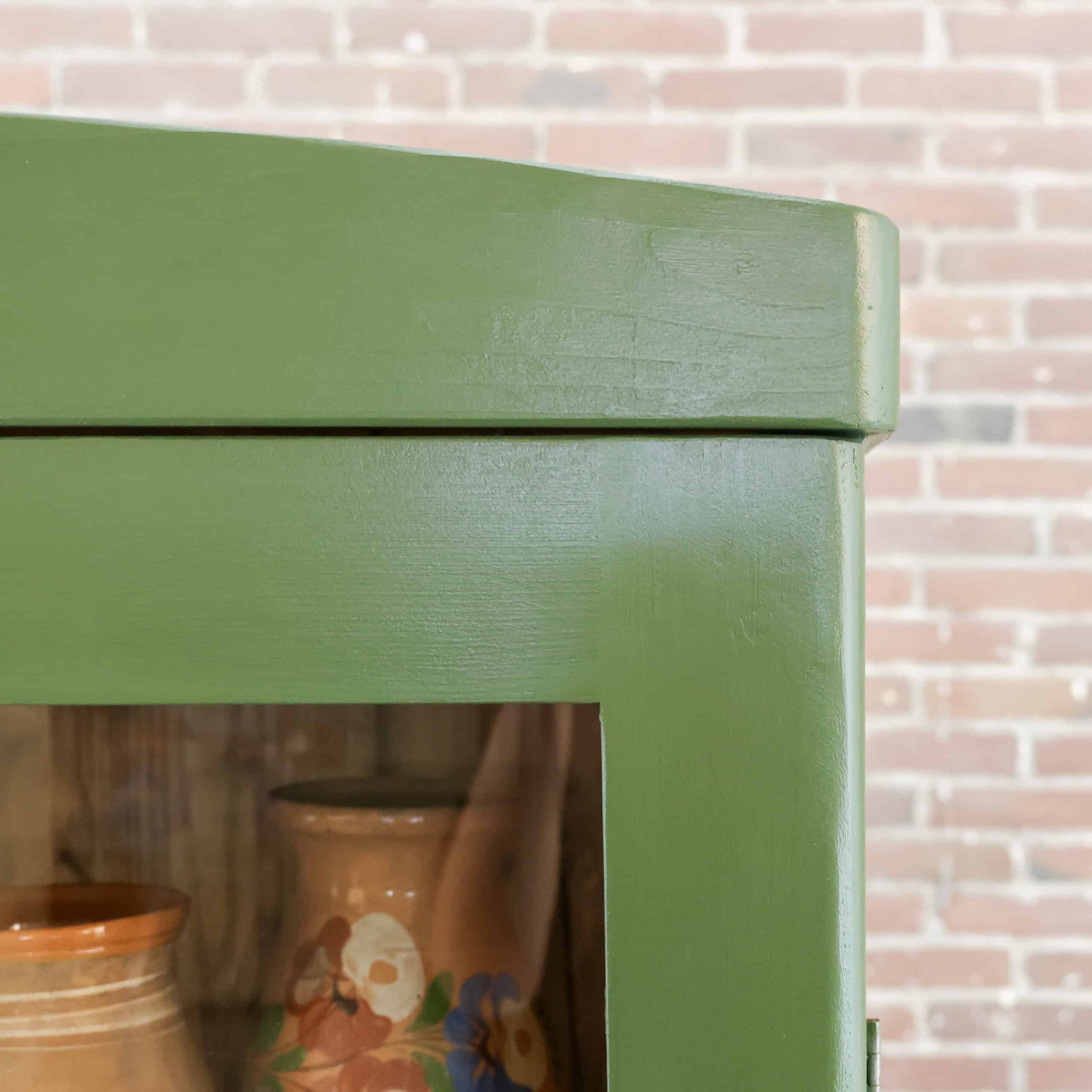 Brocante groene vitrinekast - Afbeelding 5